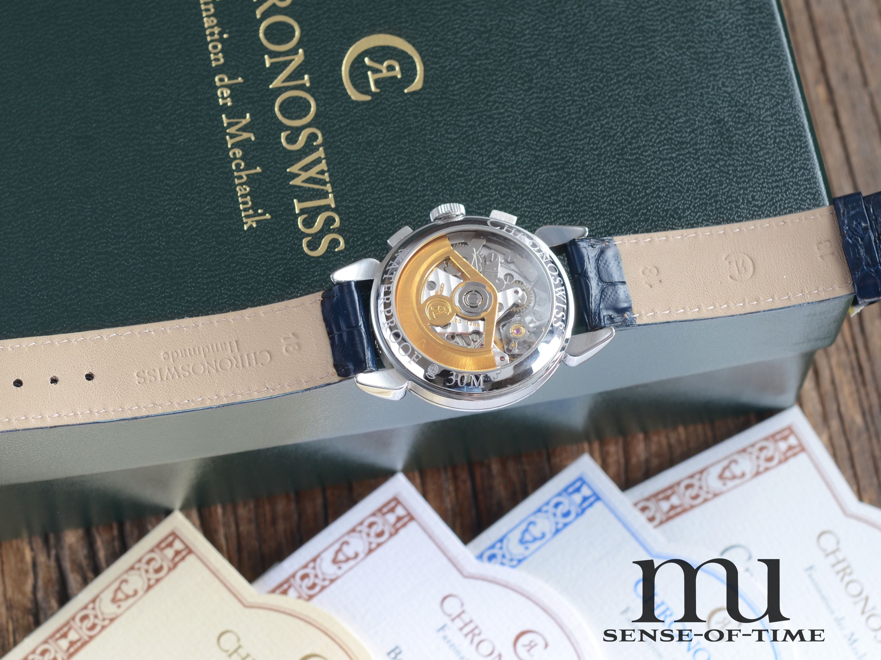 Chronoswiss 'Turtle' Klassik Chronograph mit Glasboden