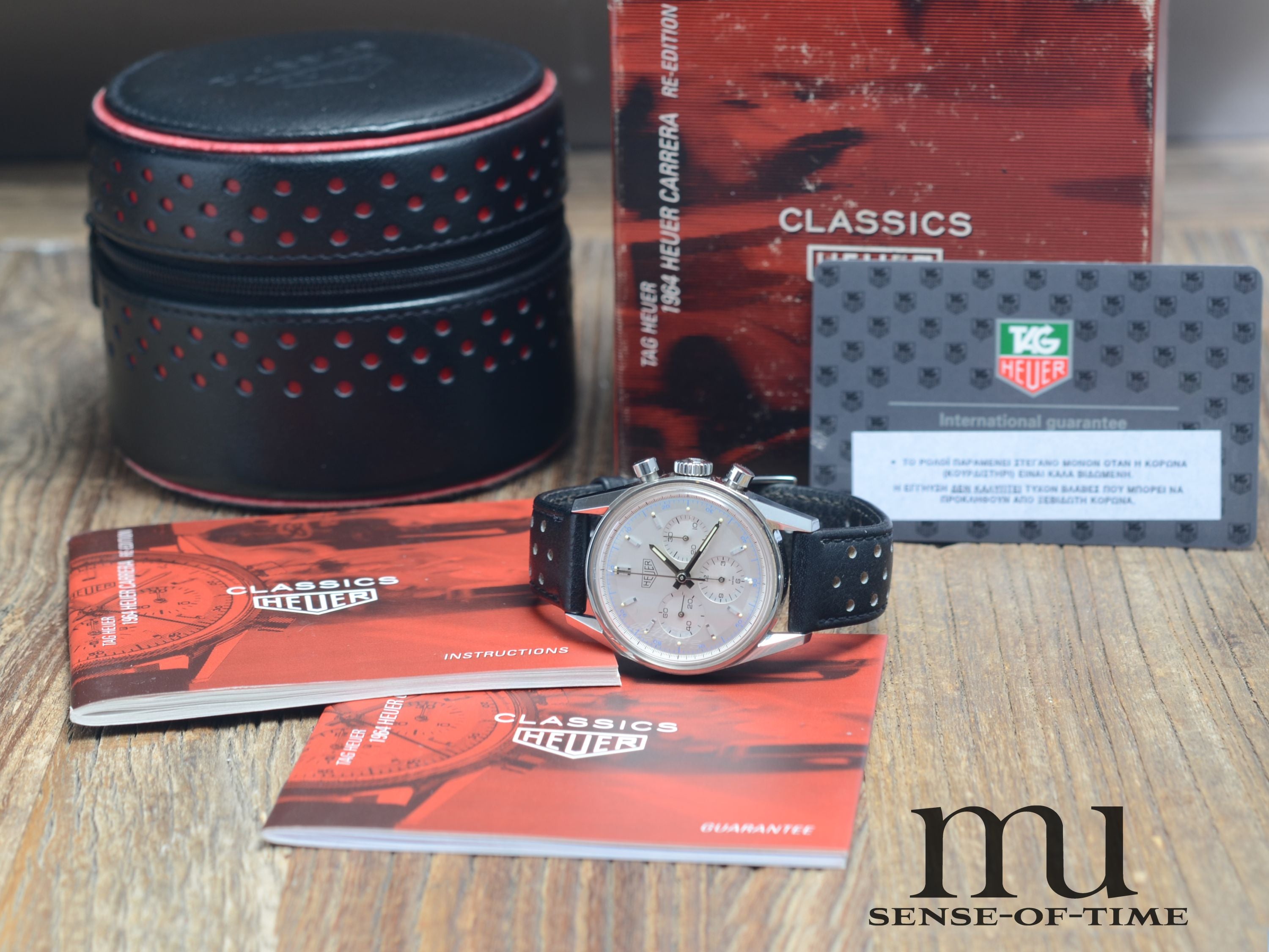 Heuer Carrera 1964 Re-Edition Lemania Handaufzug Full Set