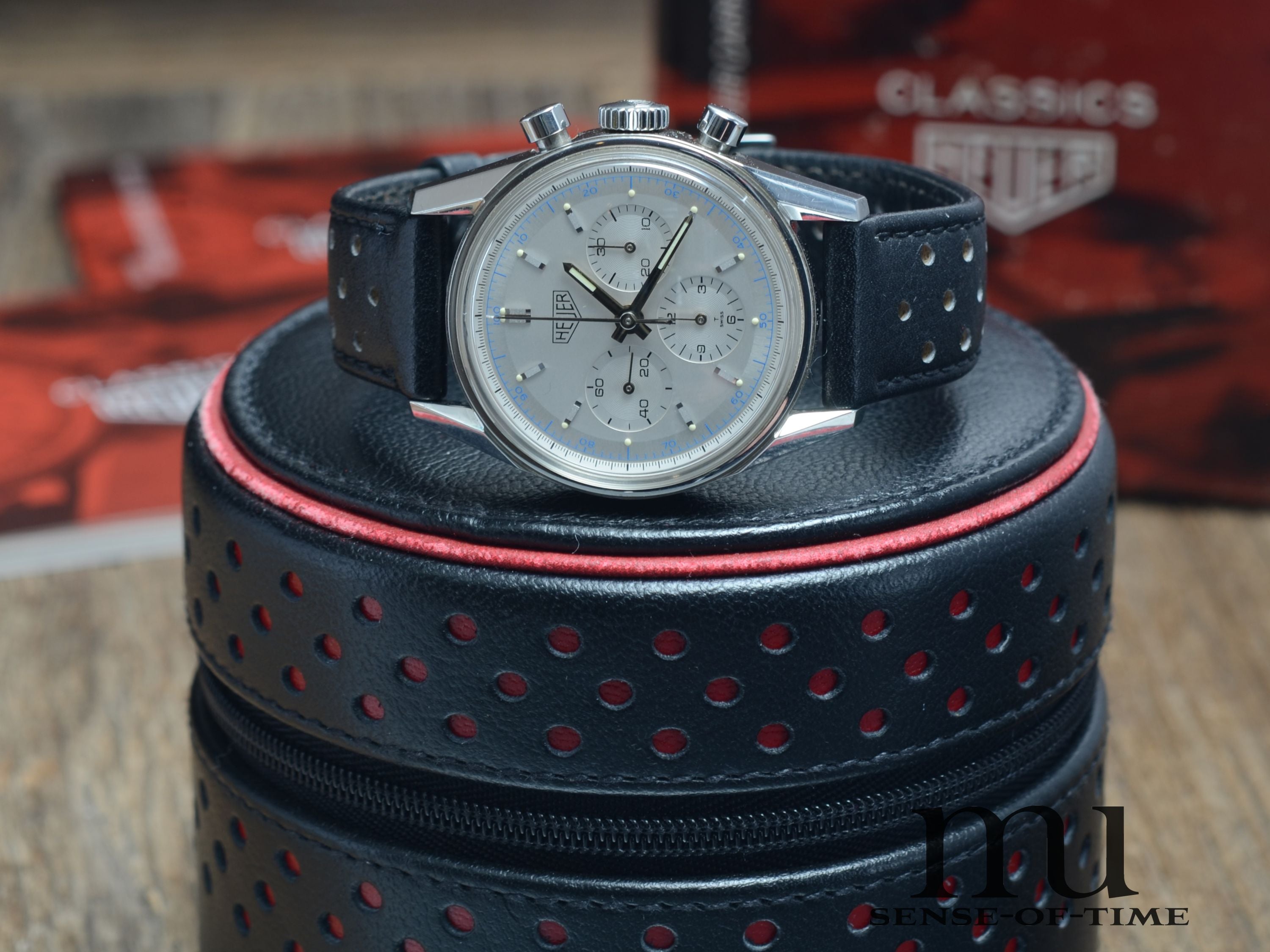 Heuer Carrera 1964 Re-Edition Lemania Handaufzug Full Set