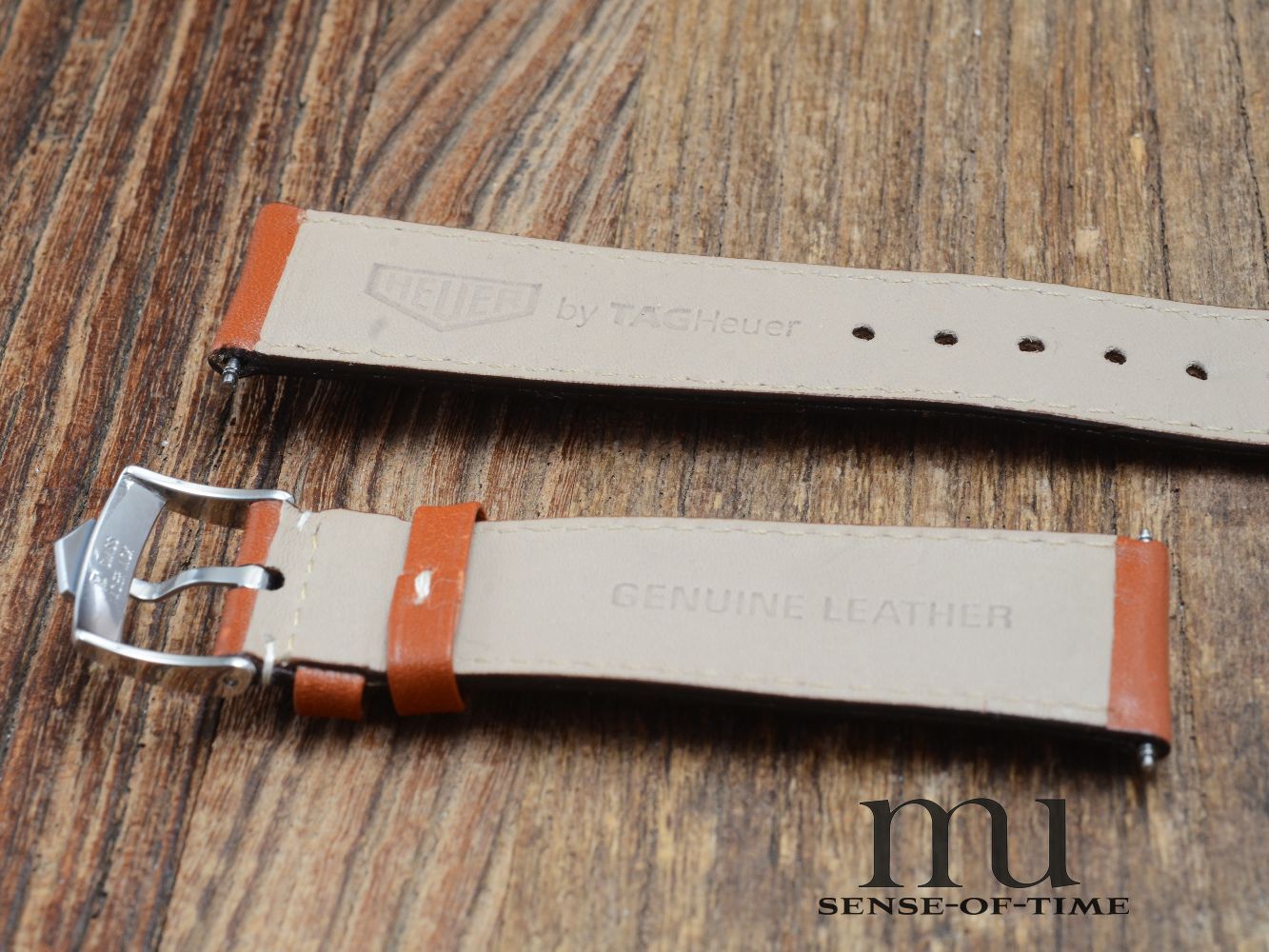 Zubehör: Tag Heuer Lederarmband 22mm, braun, NOS