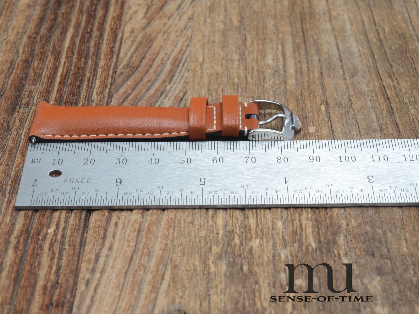 Zubehör: Tag Heuer Lederarmband 22mm, braun, NOS