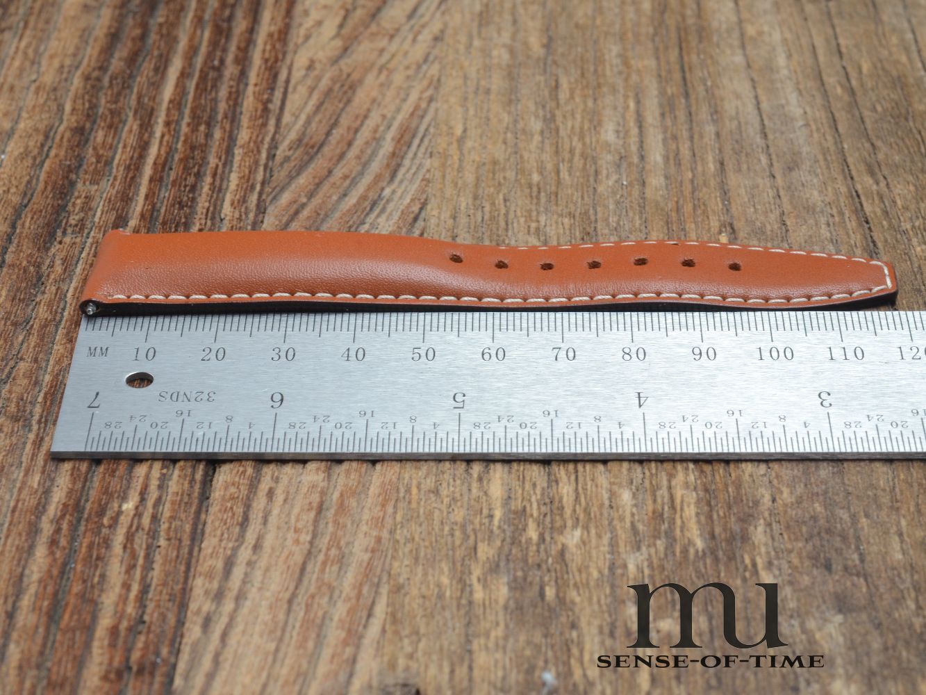 Zubehör: Tag Heuer Lederarmband 22mm, braun, NOS