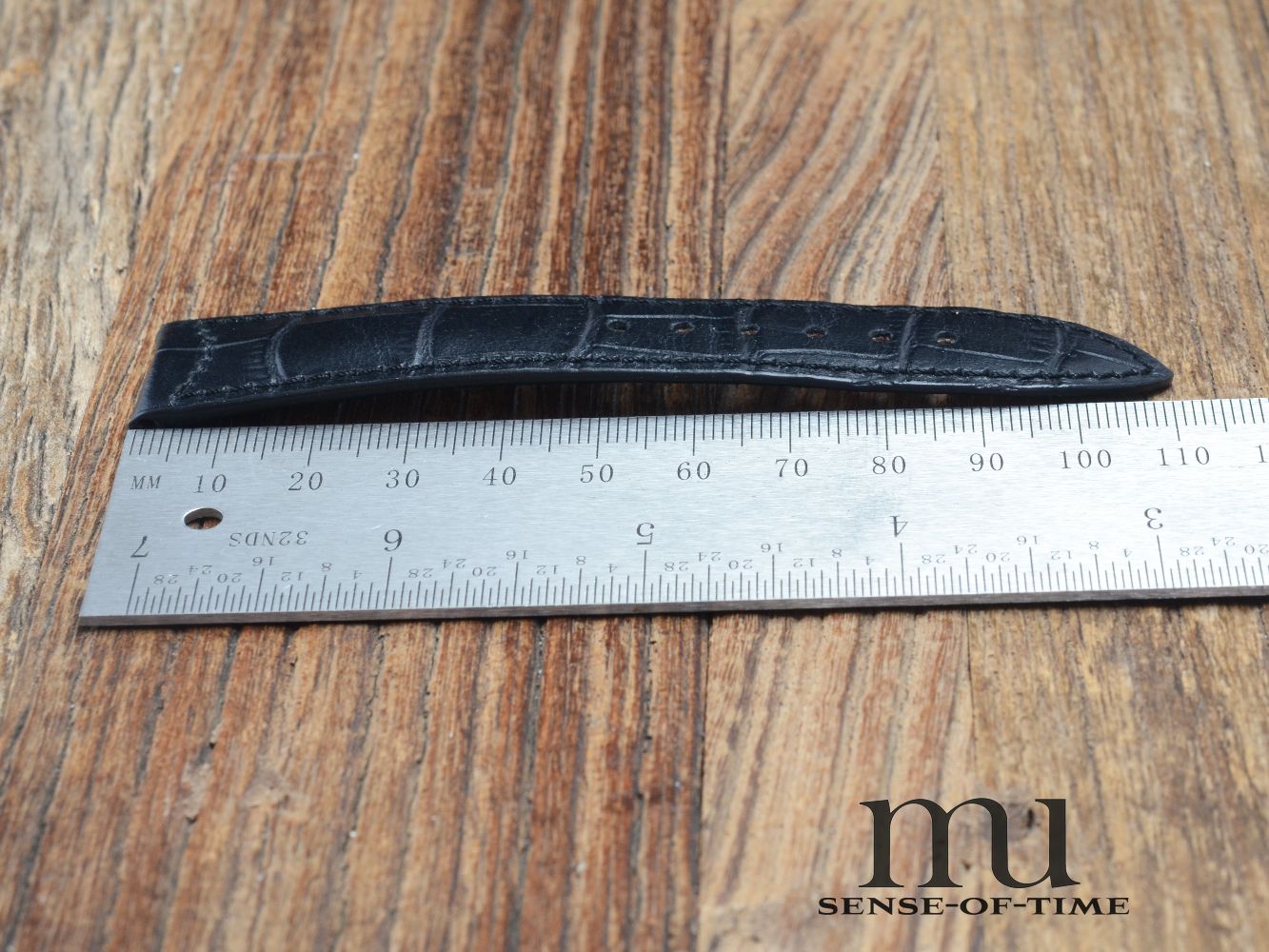 Zubehör: Jaeger leCoultre Krokolederband, schwarz, NOS