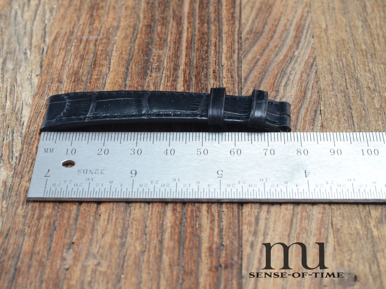 Zubehör: Jaeger leCoultre Krokolederband, schwarz, NOS