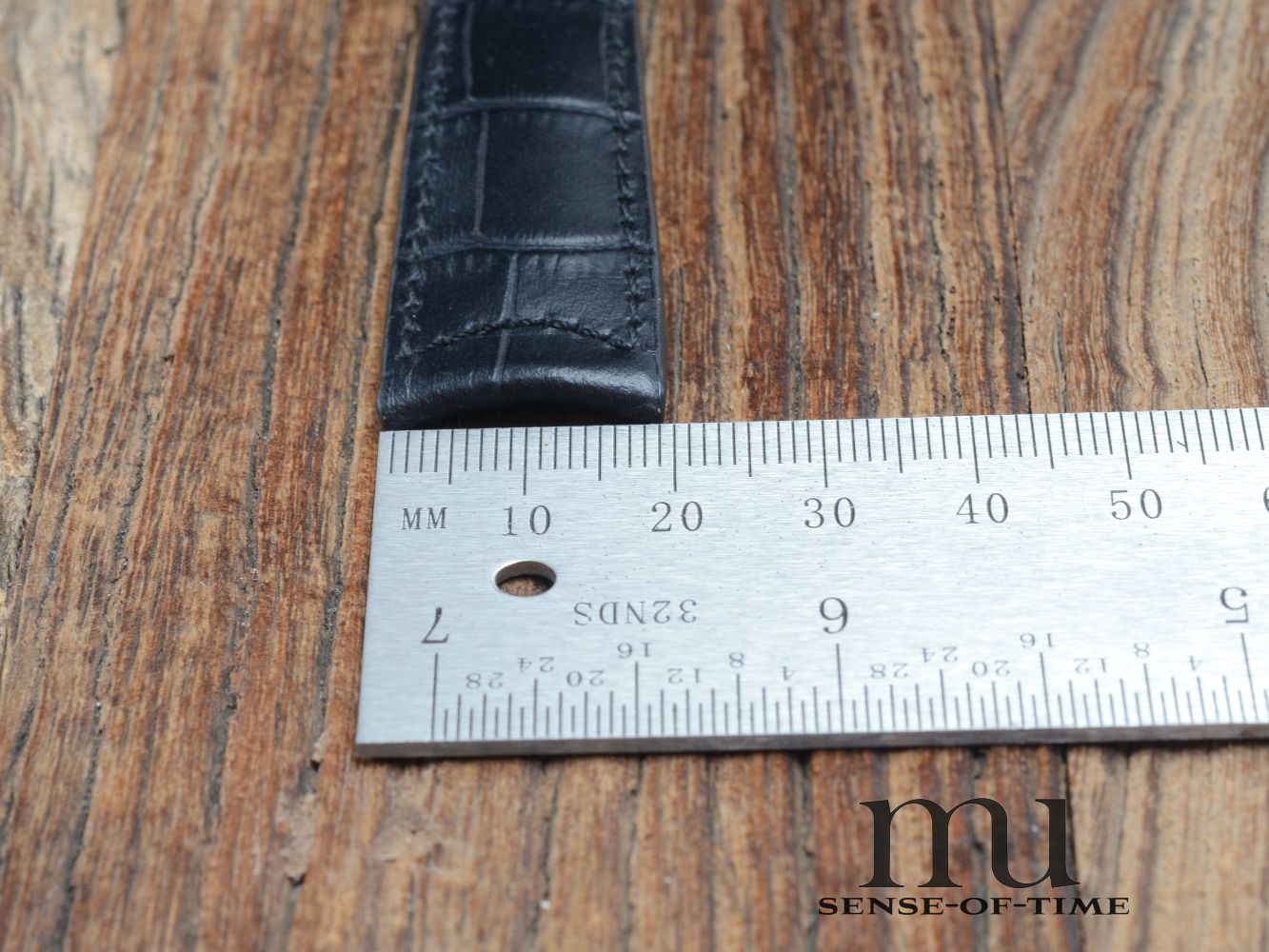 Zubehör: Jaeger leCoultre Krokolederband, schwarz, NOS