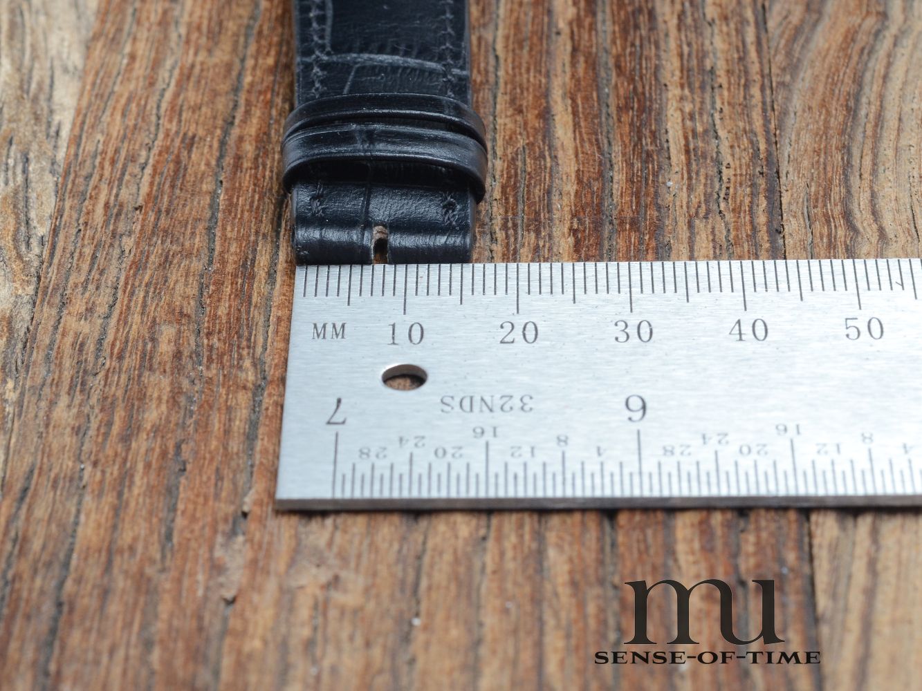 Zubehör: Jaeger leCoultre Krokolederband, schwarz, NOS