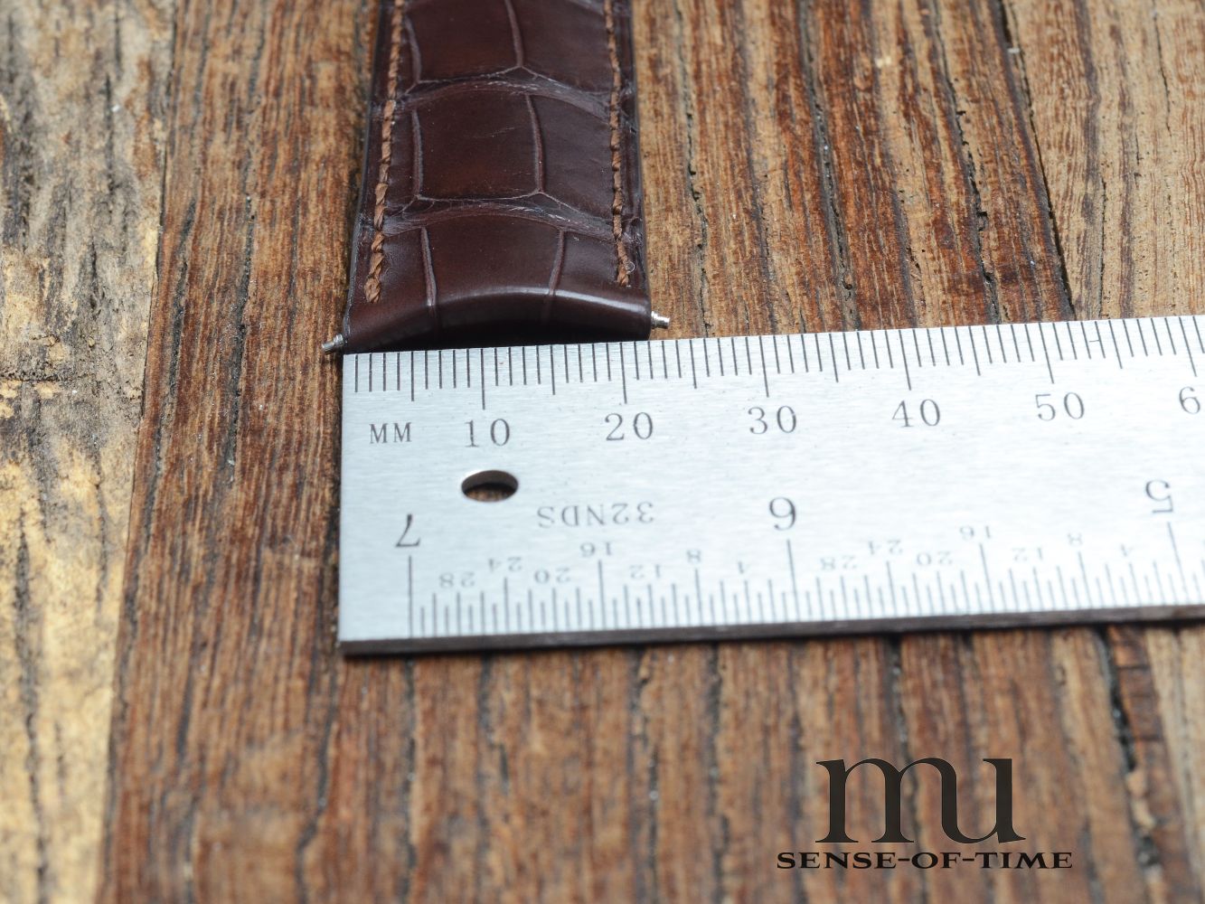 Zubehör: Montblanc Krokolederband mit Faltschließe, braun, 22mm NOS