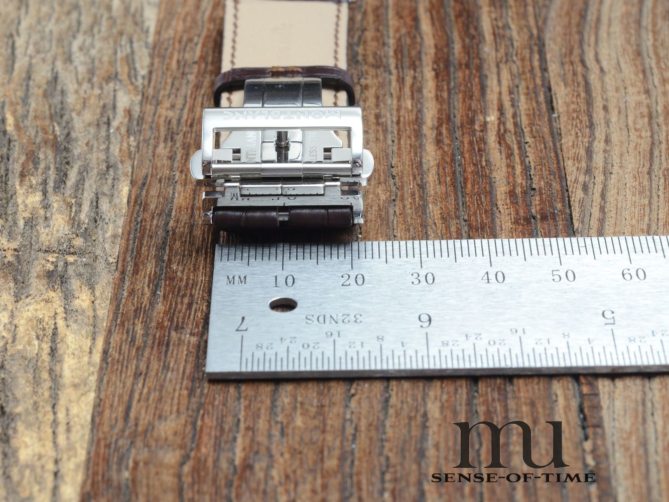 Zubehör: Montblanc Krokolederband mit Faltschließe, braun, 22mm NOS