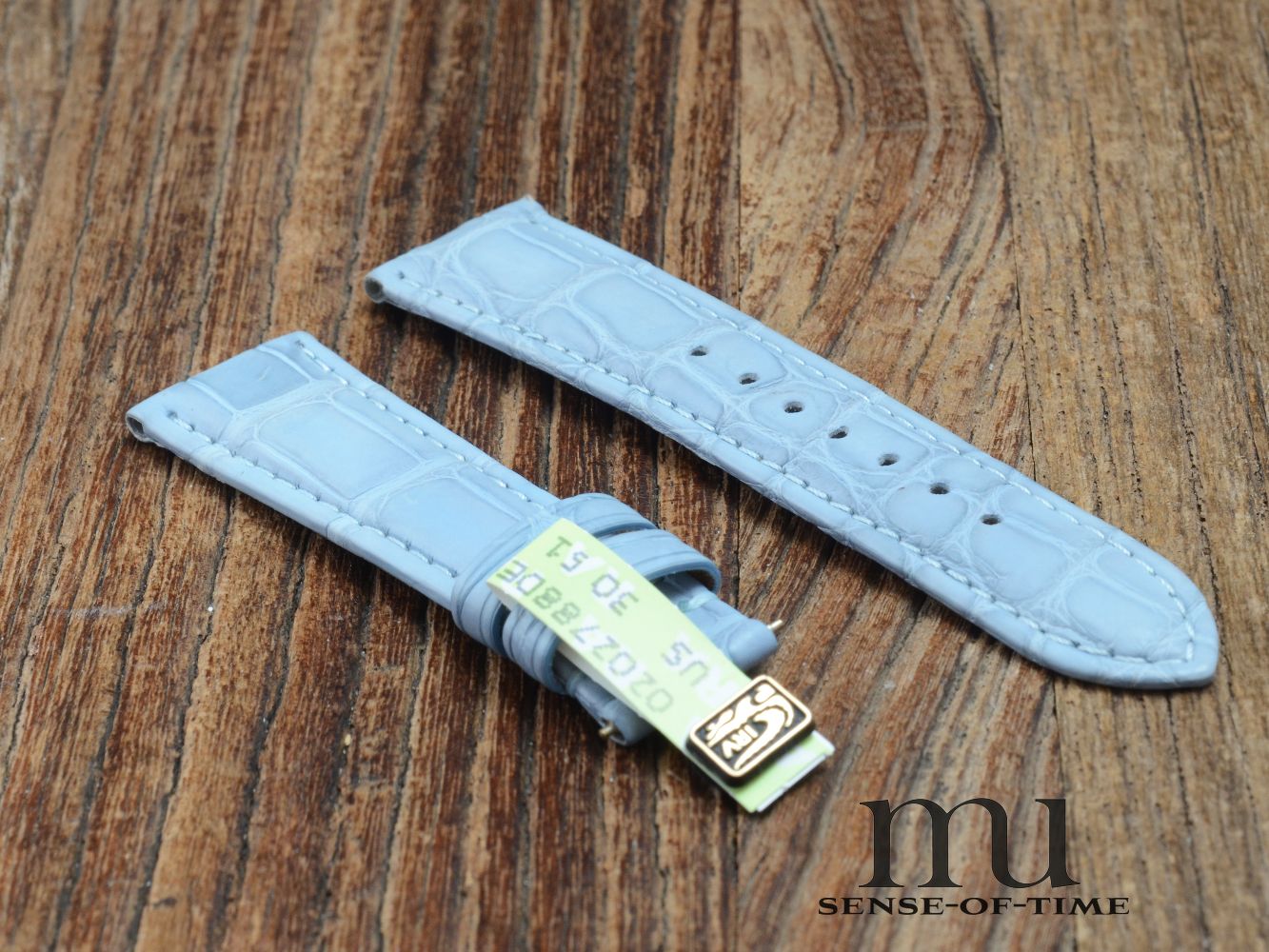 Zubehör: Glashütte Original Krokolederband, Hellblau, 19mm, NOS