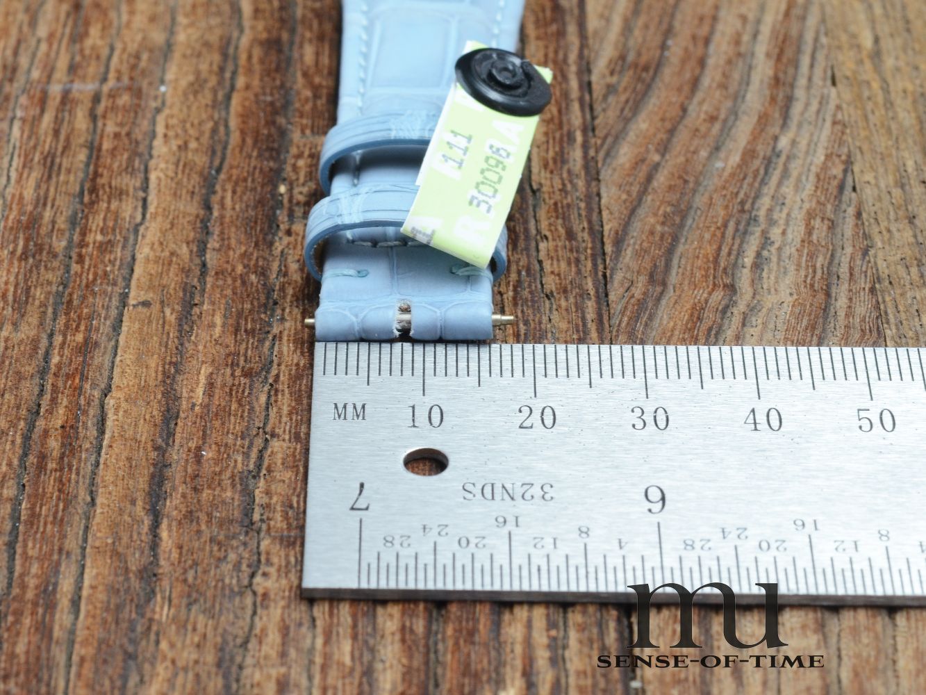 Zubehör: Glashütte Original Krokolederband, Hellblau, 19mm, NOS