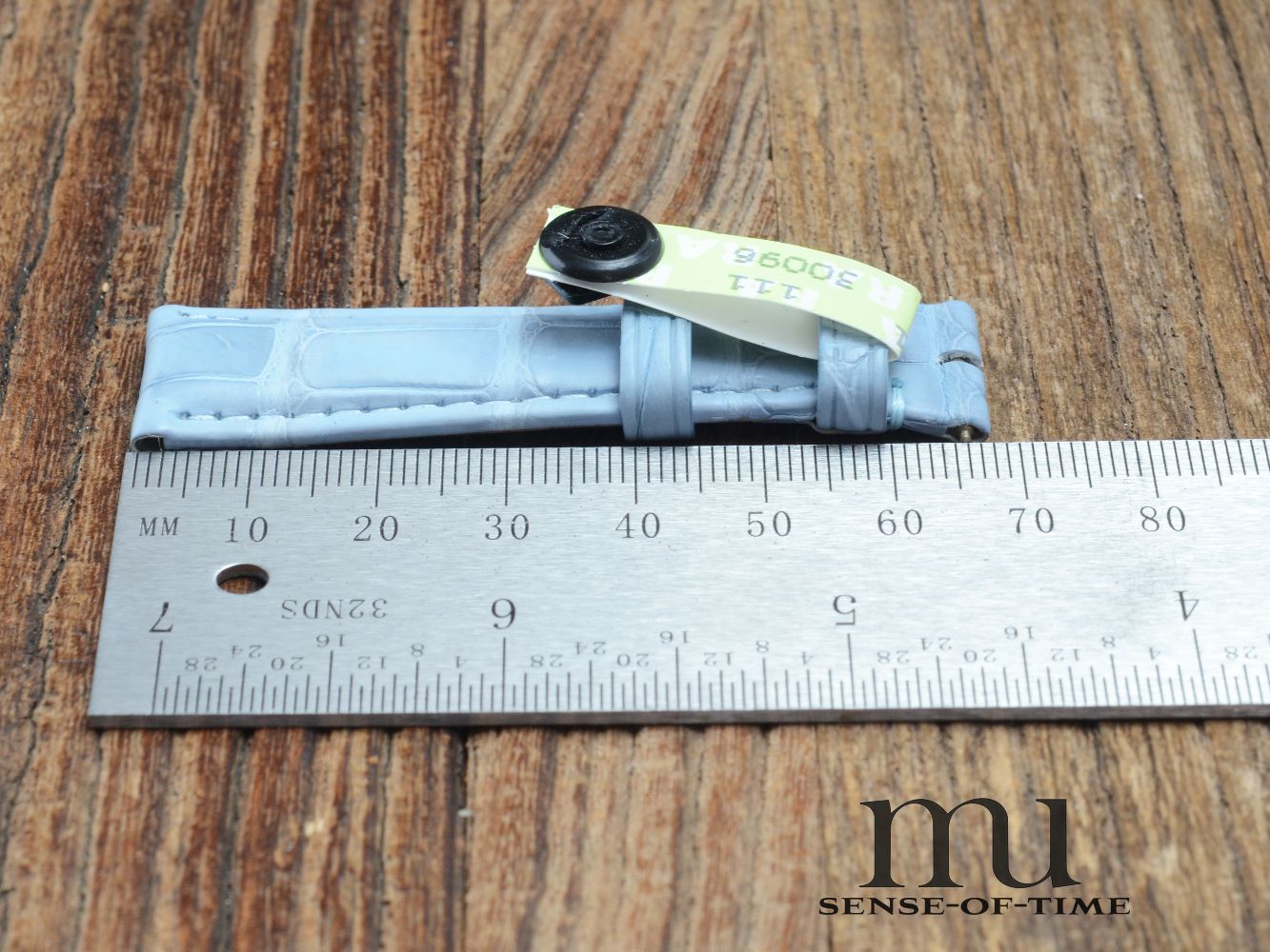 Zubehör: Glashütte Original Krokolederband, Hellblau, 19mm, NOS