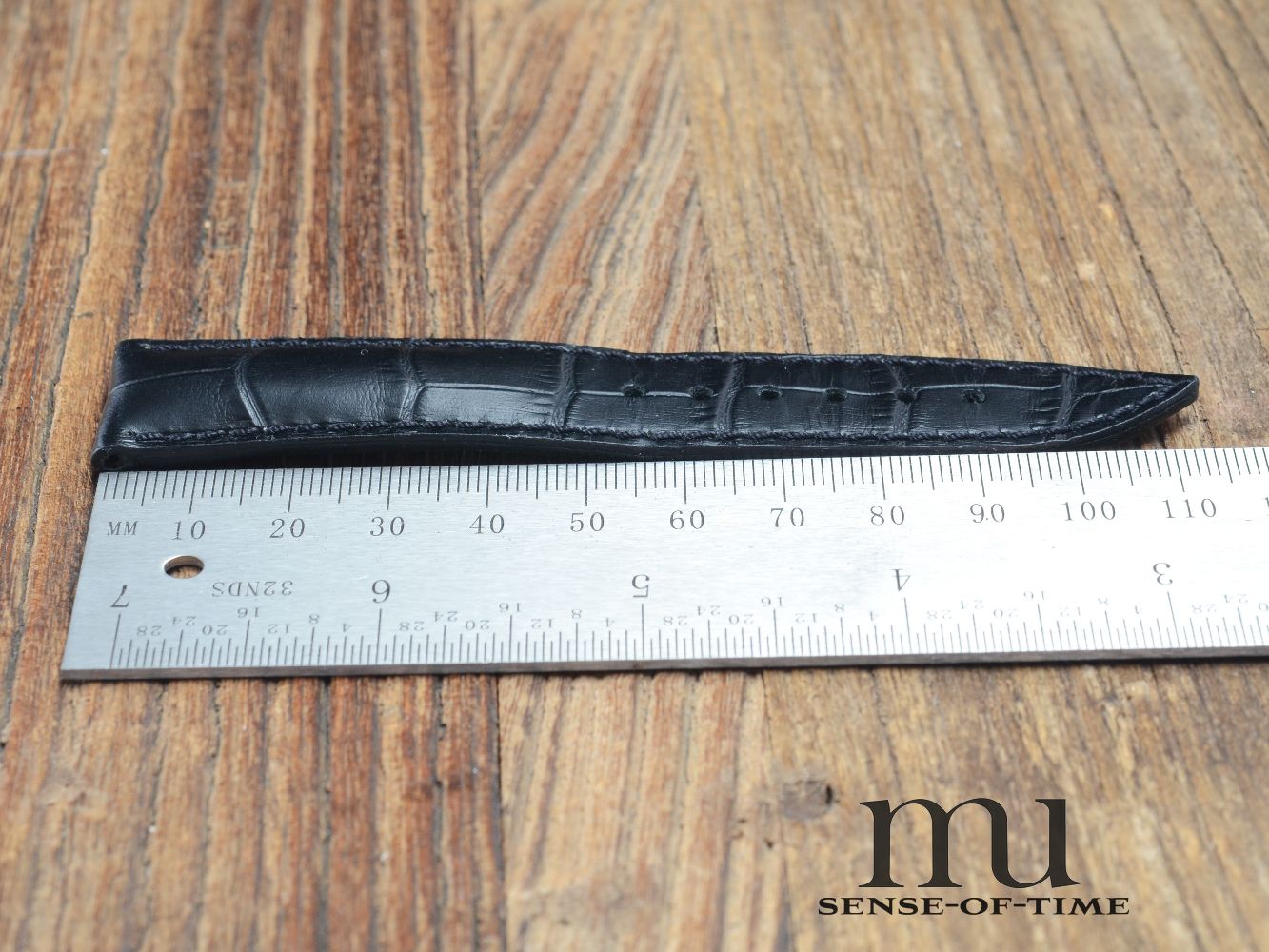 Zubehör: Sinn Lederband 20 mm mit Dornschließe, schwarz, NOS