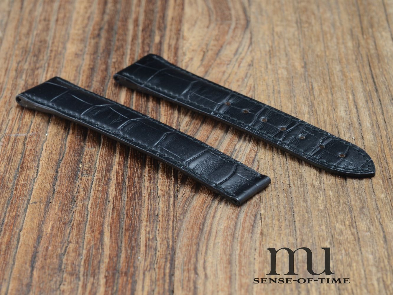 Zubehör: Omega Krokolederband, schwarz, 19mm, NOS