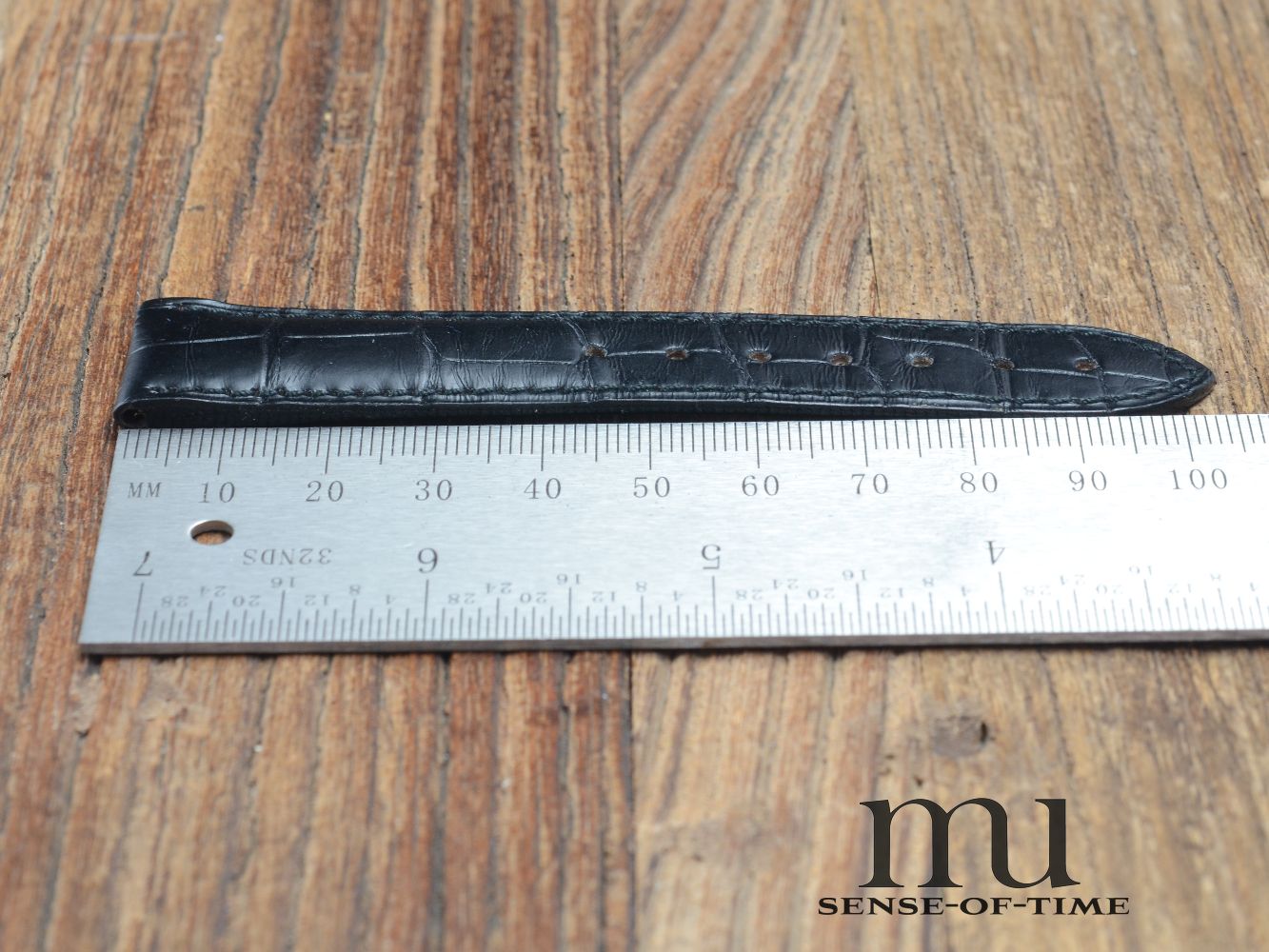 Zubehör: Omega Krokolederband, schwarz, 19mm, NOS