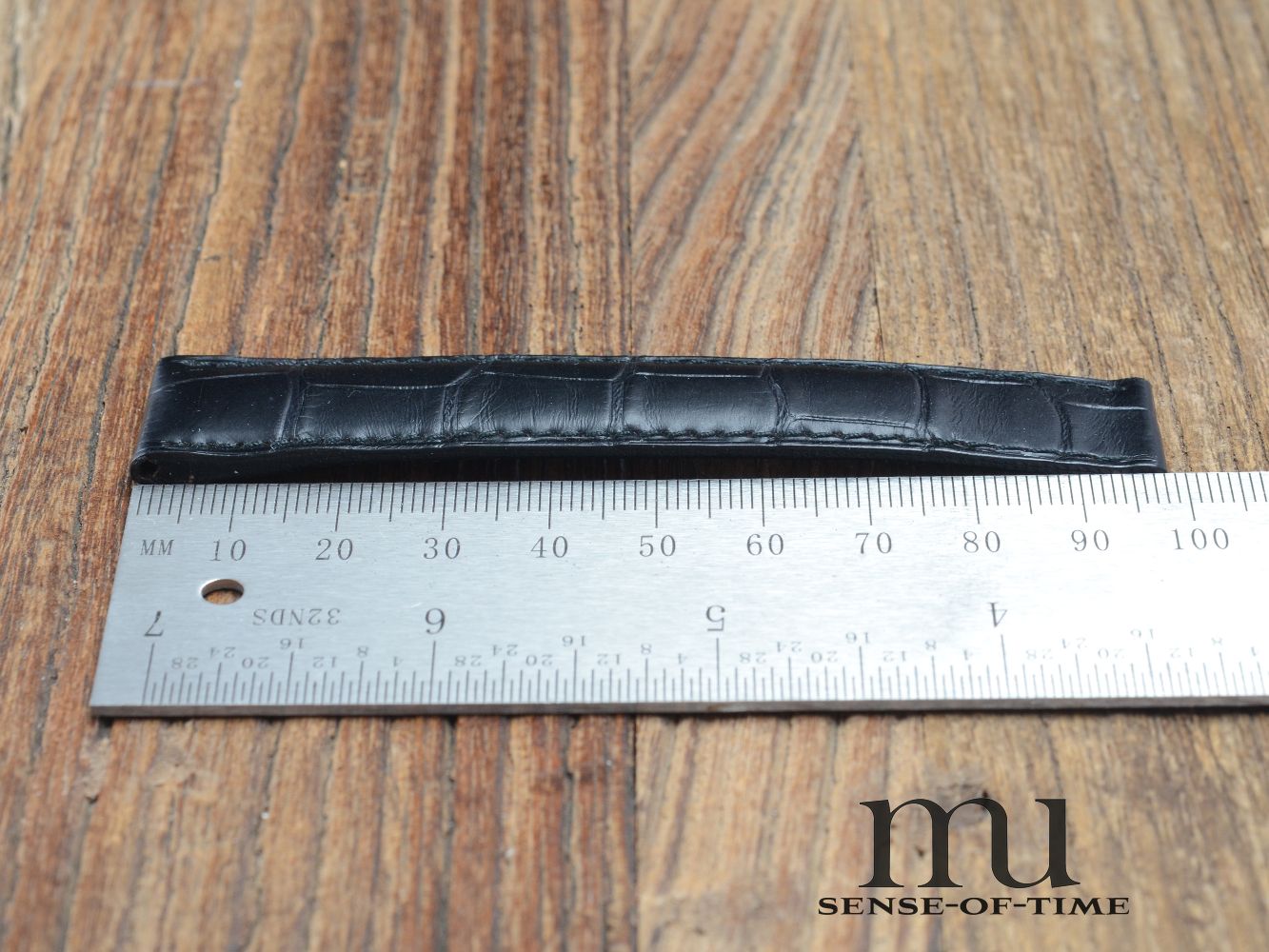 Zubehör: Omega Krokolederband, schwarz, 19mm, NOS