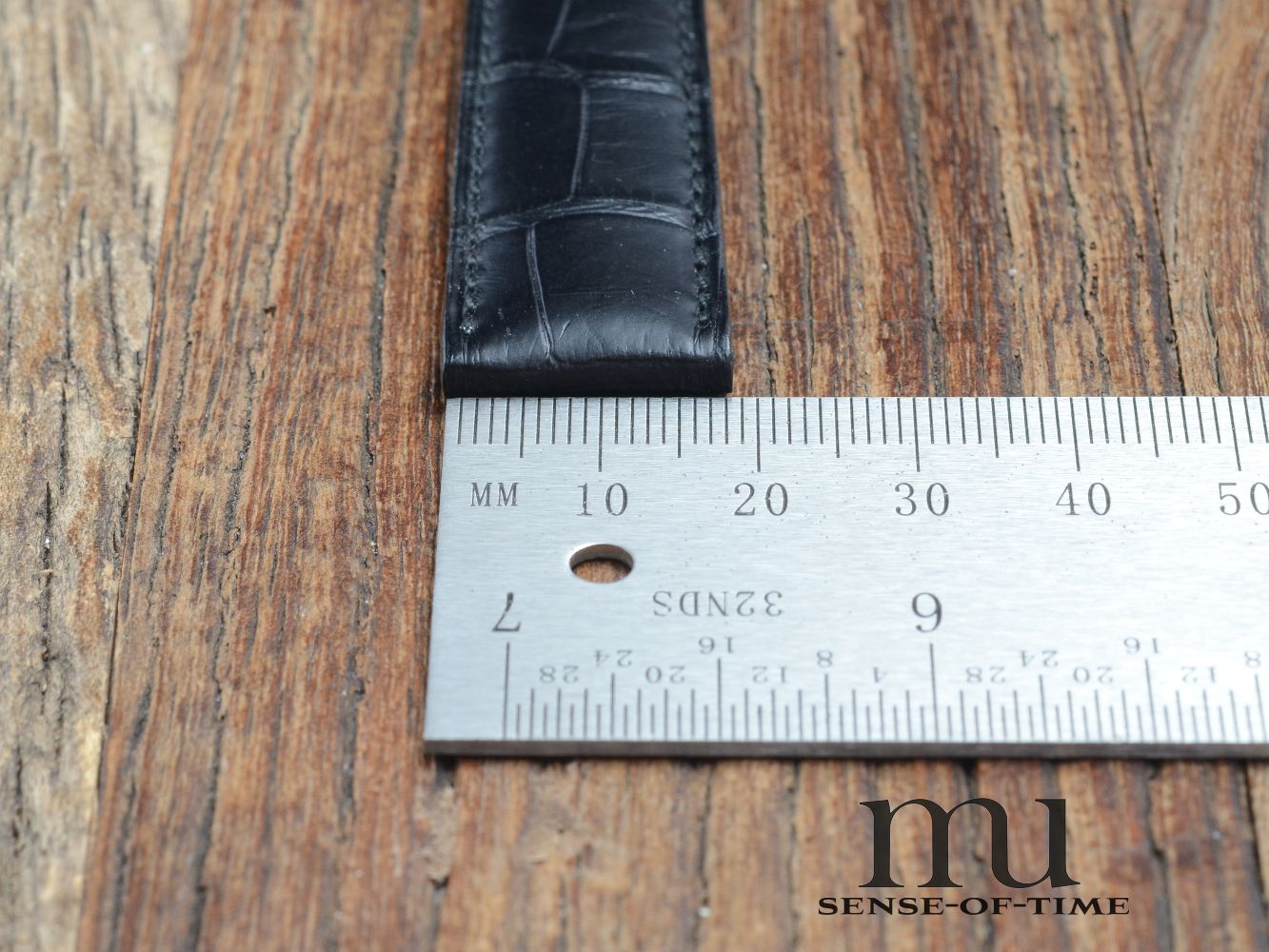 Zubehör: Omega Krokolederband, schwarz, 19mm, NOS