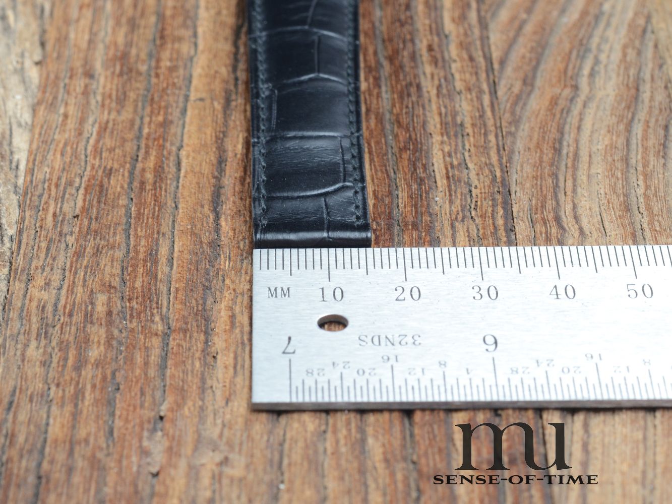 Zubehör: Omega Krokolederband, schwarz, 19mm, NOS