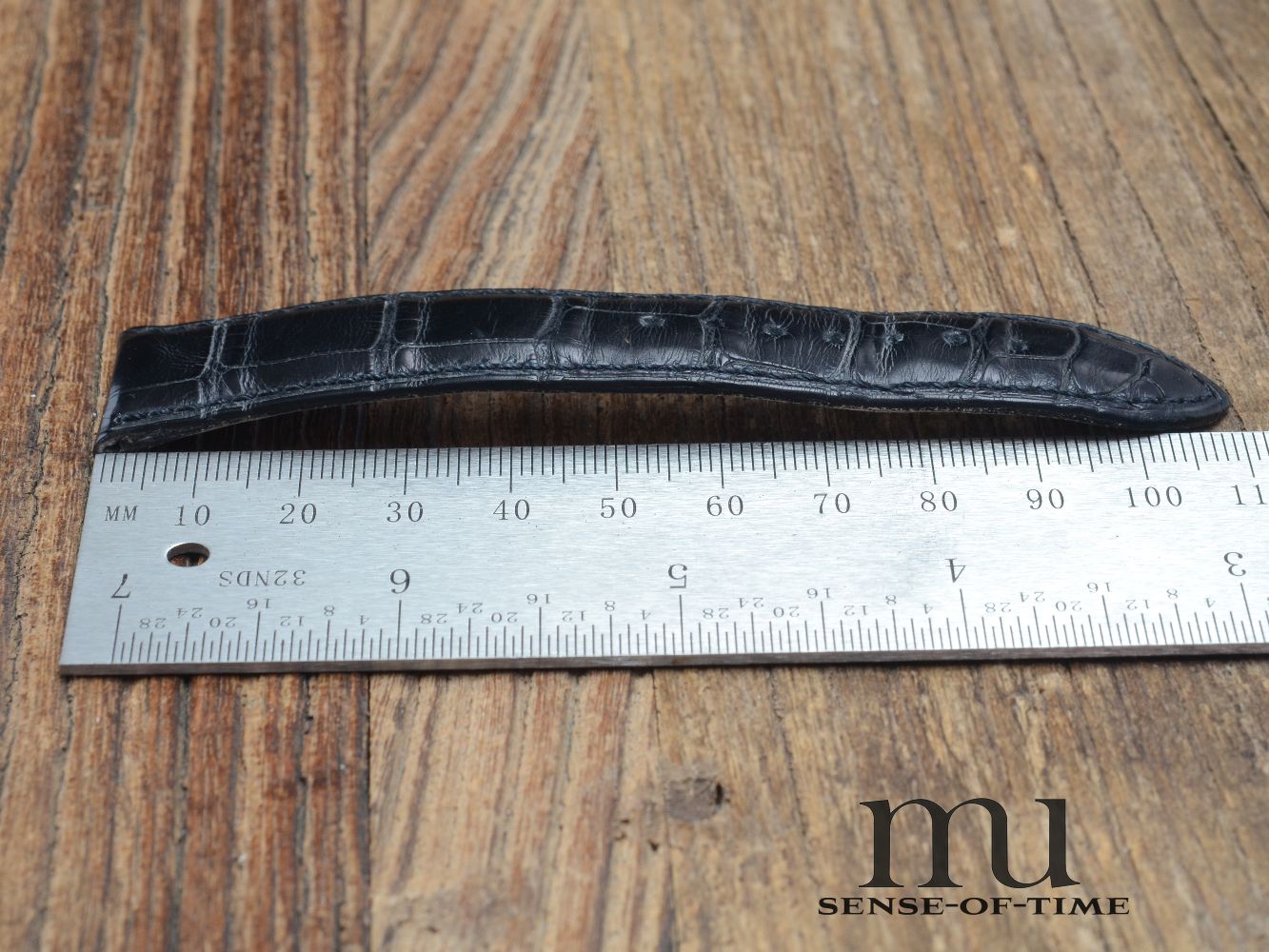 Zubehör: Daniel Roth Krokolederband, schwarz, 20 mm