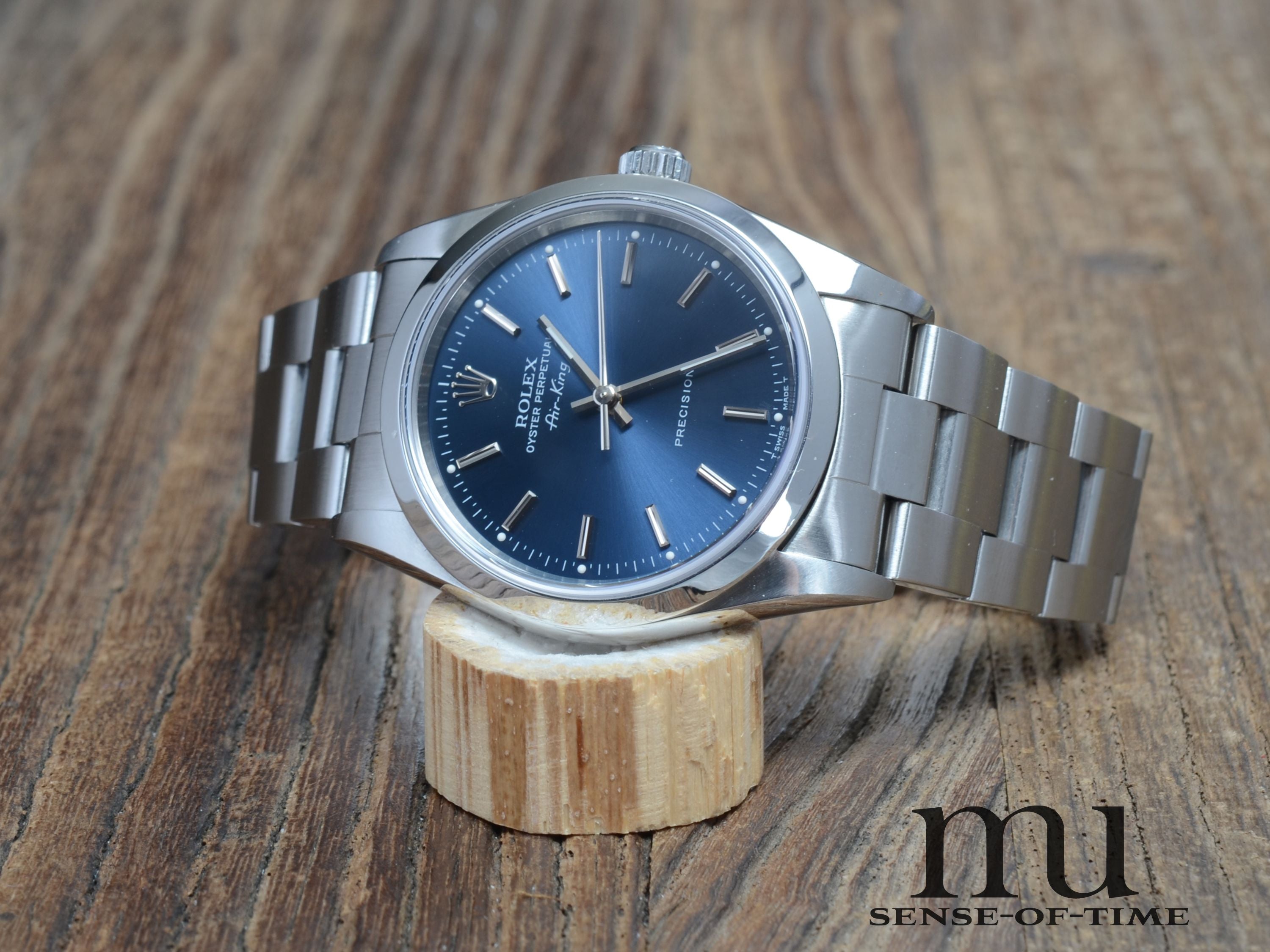Rolex Air King Blue Dial, no holes, Ref.: 14000