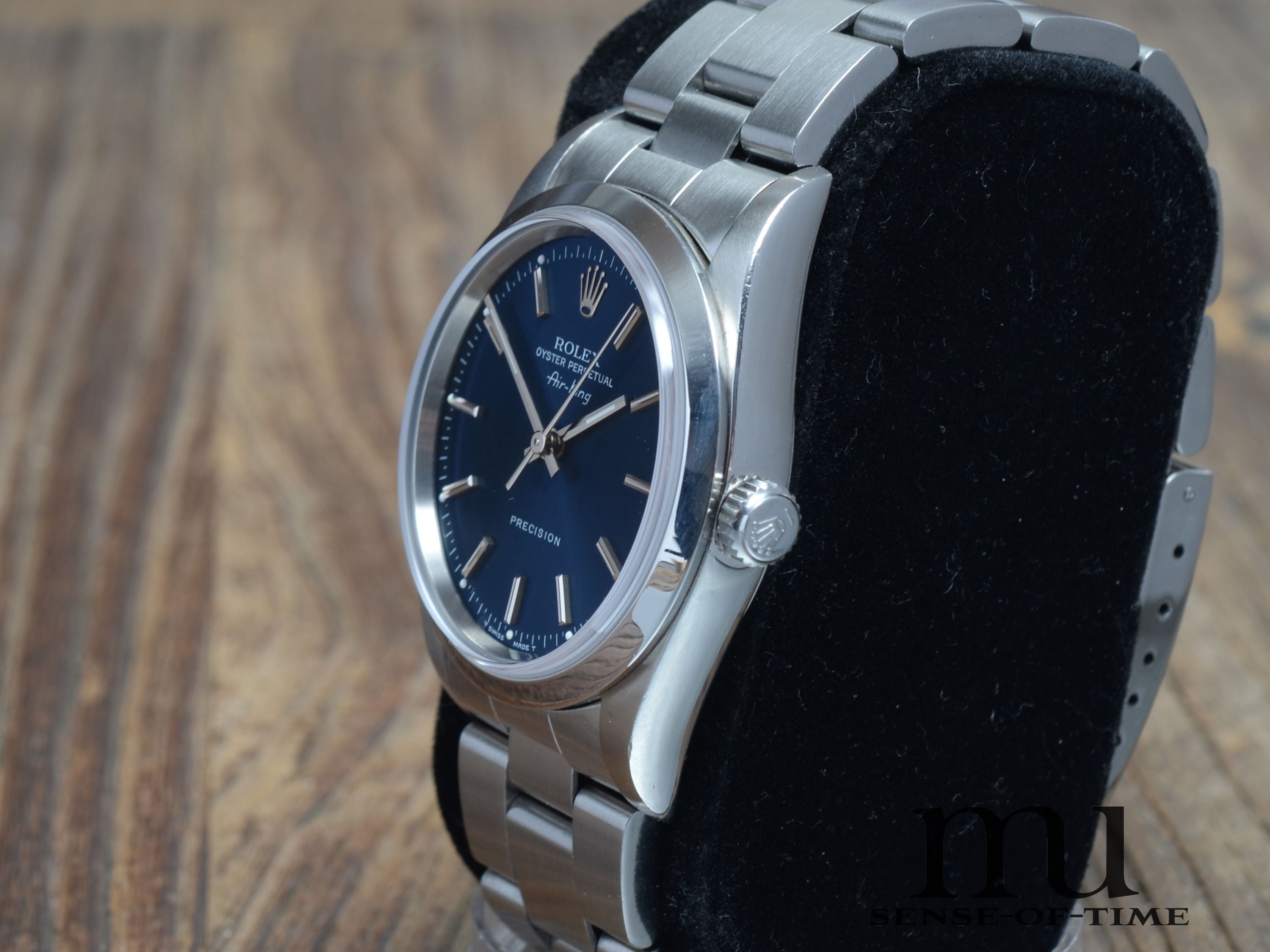 Rolex Air King Blue Dial, no holes, Ref.: 14000