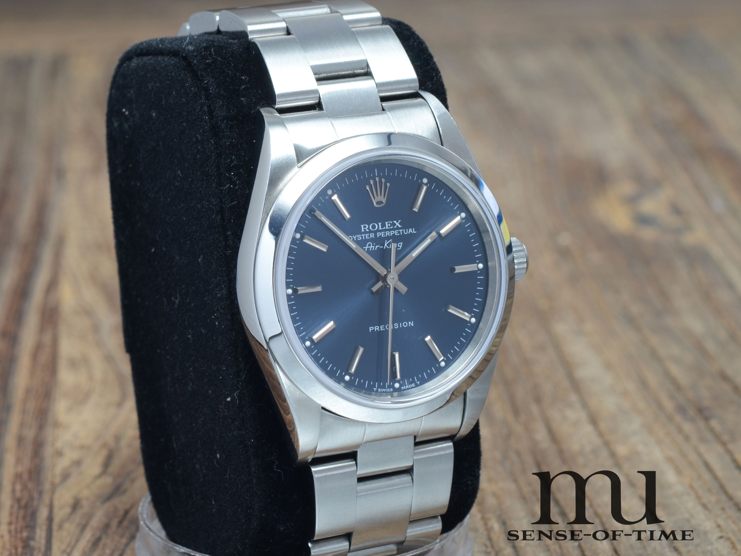 Rolex Air King Blue Dial, no holes, Ref.: 14000