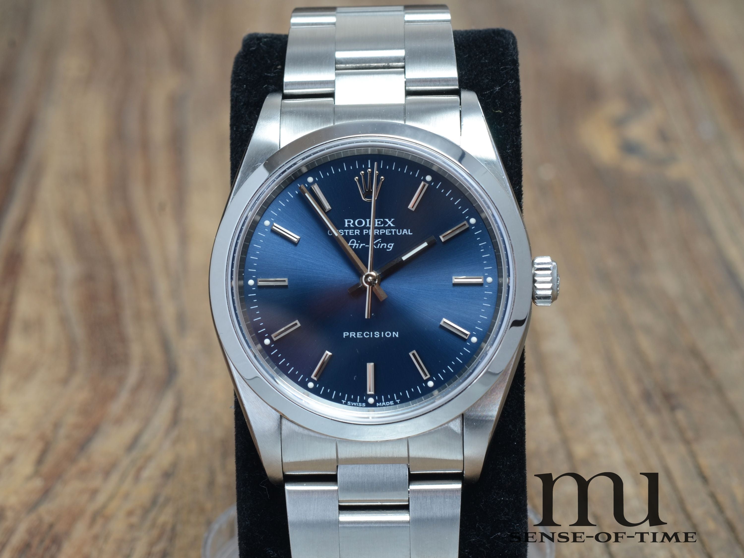 Rolex Air King Blue Dial, no holes, Ref.: 14000