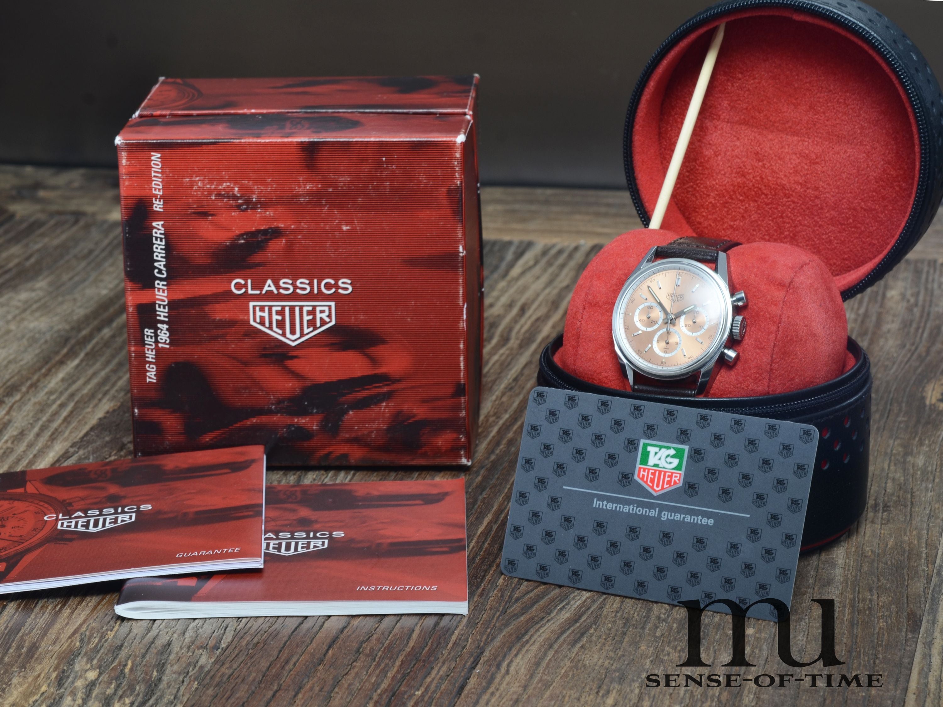 Heuer Carrera 1964 Re-Edition Lemania Handaufzug Salmon Dial, Ref.: CS3112