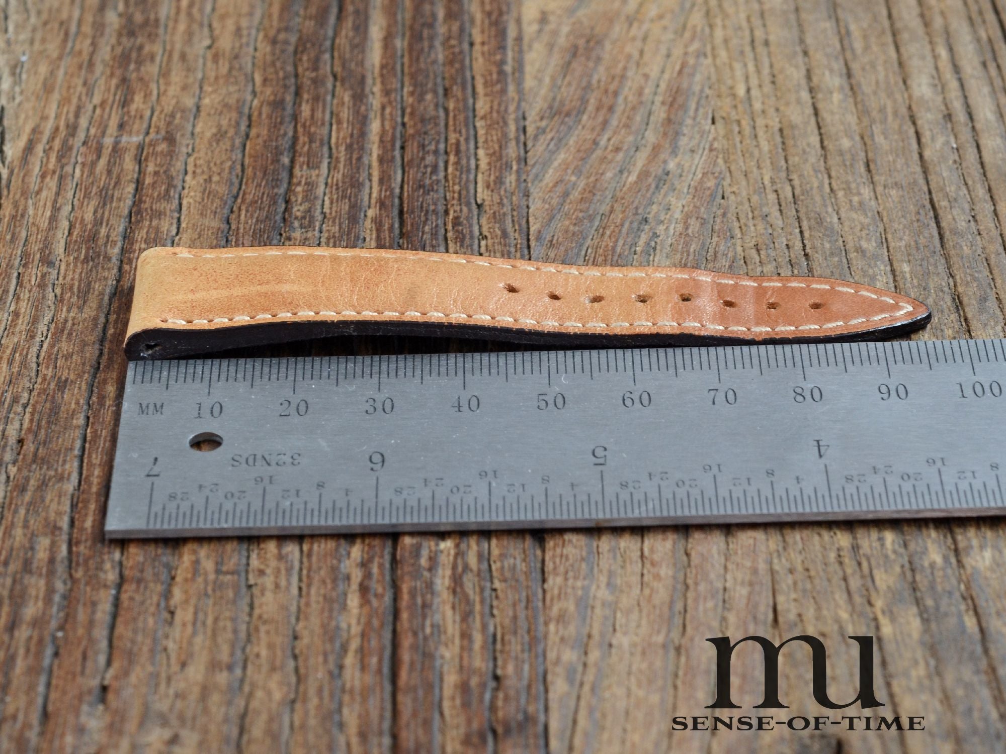 Zubehör: Omega Vintage-Lederband braun 20/16, NOS (1)