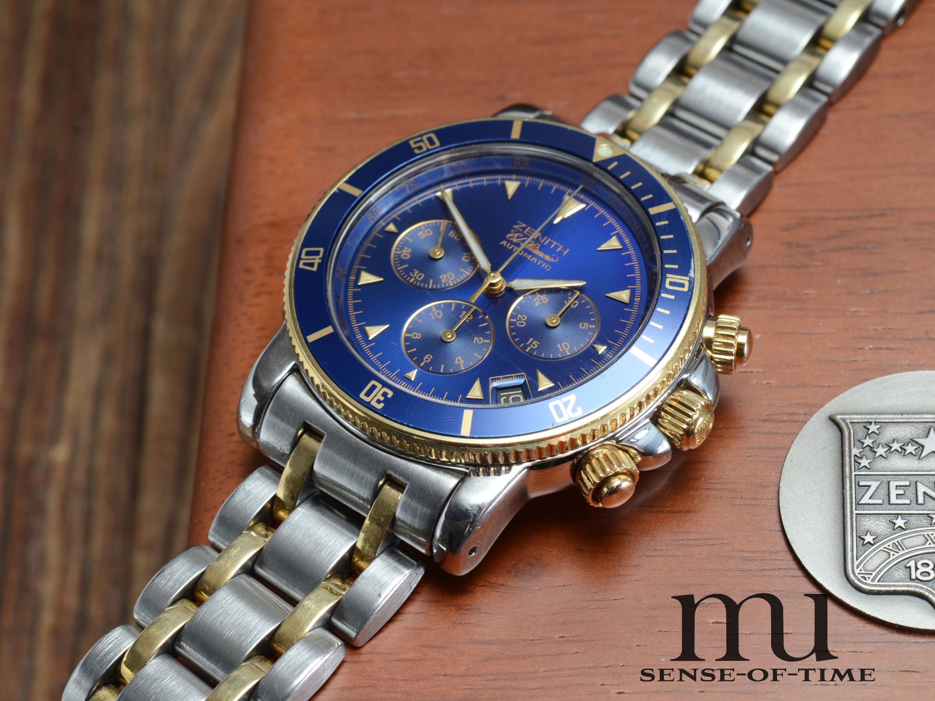 Zenith Rainbow el primero Stahl/Gold mit blauem Zifferblatt