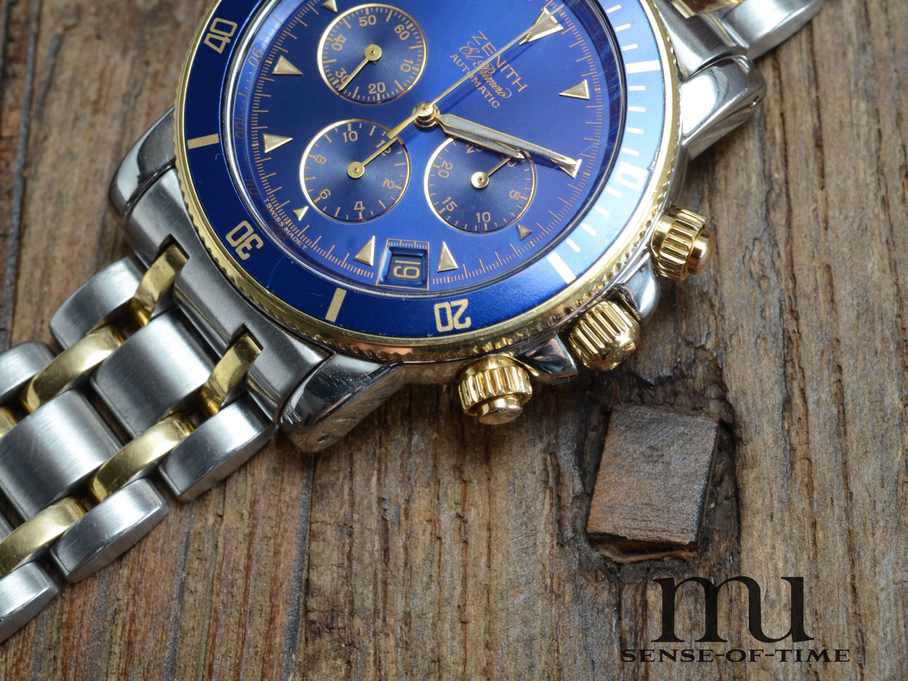 Zenith Rainbow el primero Stahl/Gold mit blauem Zifferblatt