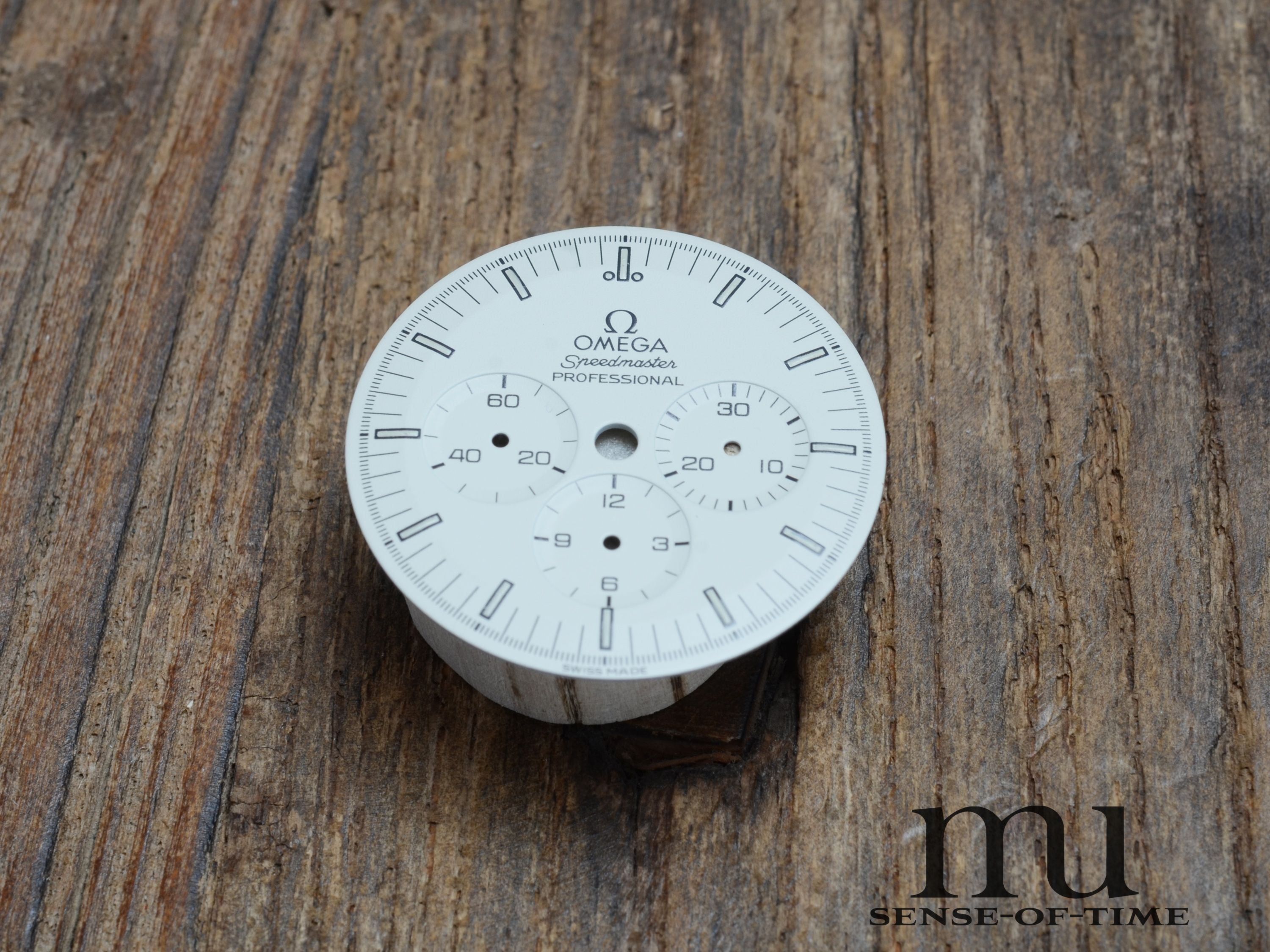 Zubehörteile: Zifferblatt White Dial für Omega Speedmaster, Albino Ref.: 3593.20.00