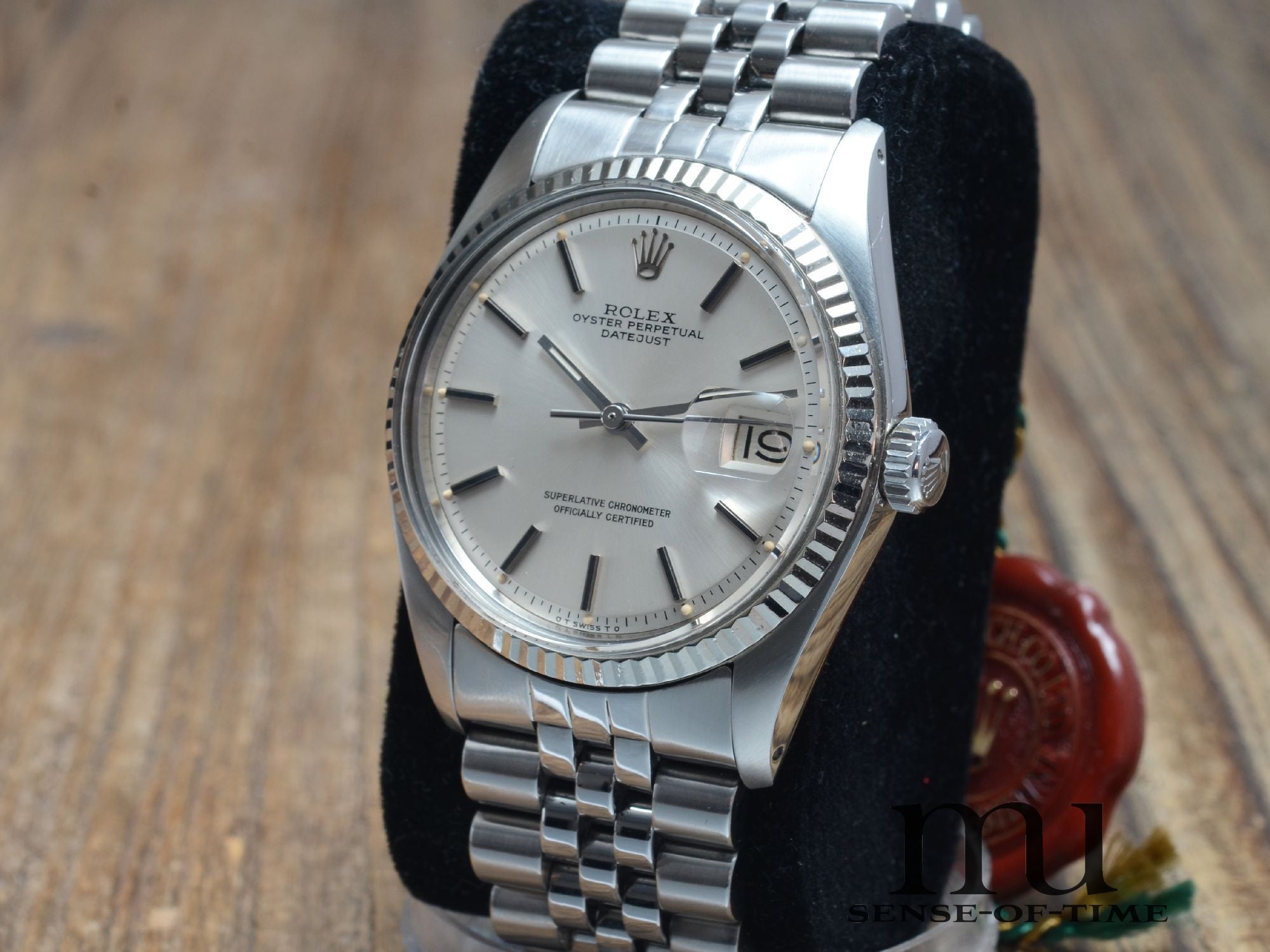 Rolex Datejust 36mm St/WG B&P Pie Pan Sigma Dial LC100 Seahorse Box, Ref.: 1601