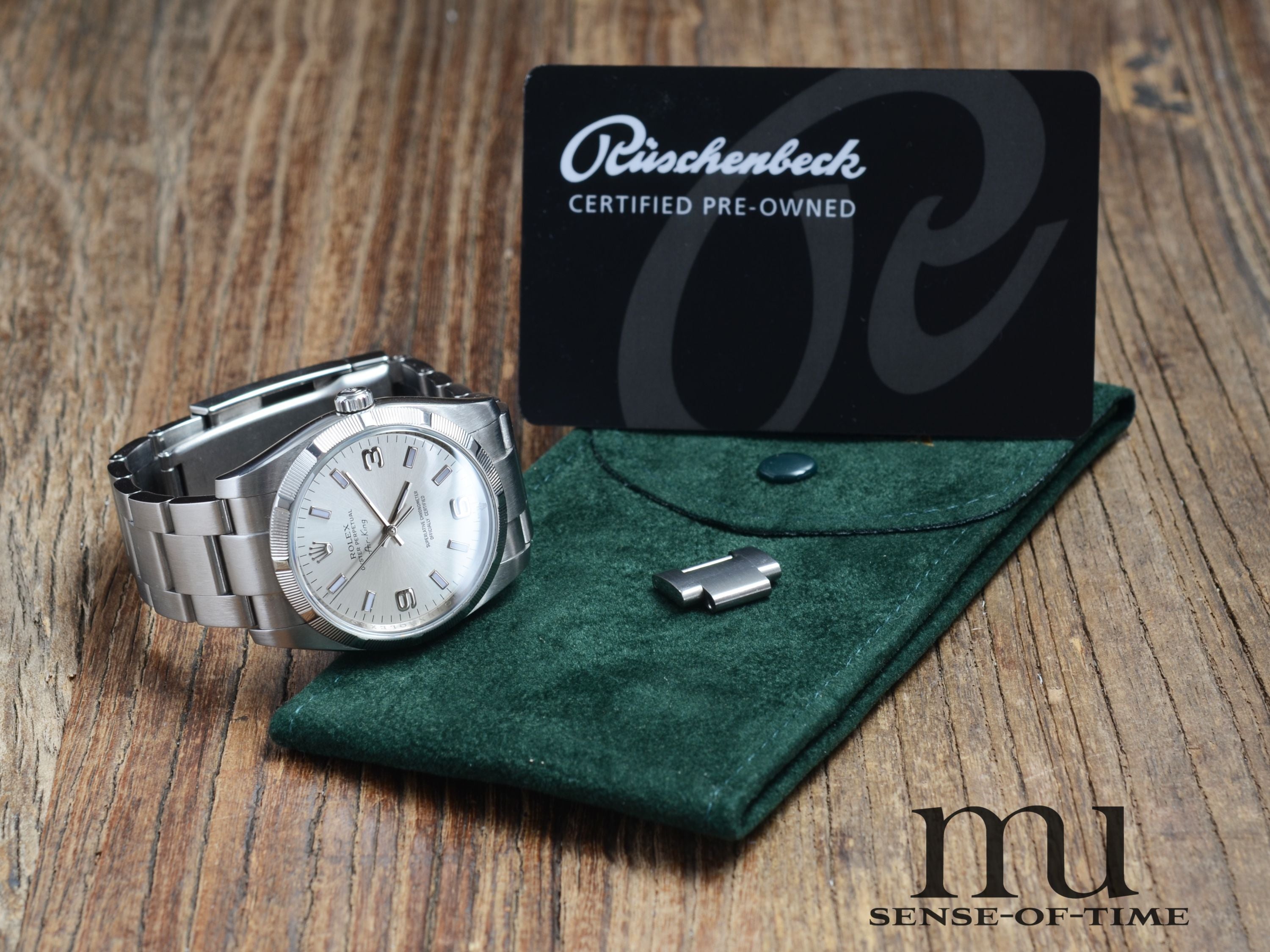 Rolex Air King mit Rüschenbeck-Garantie, Ref.: 114210