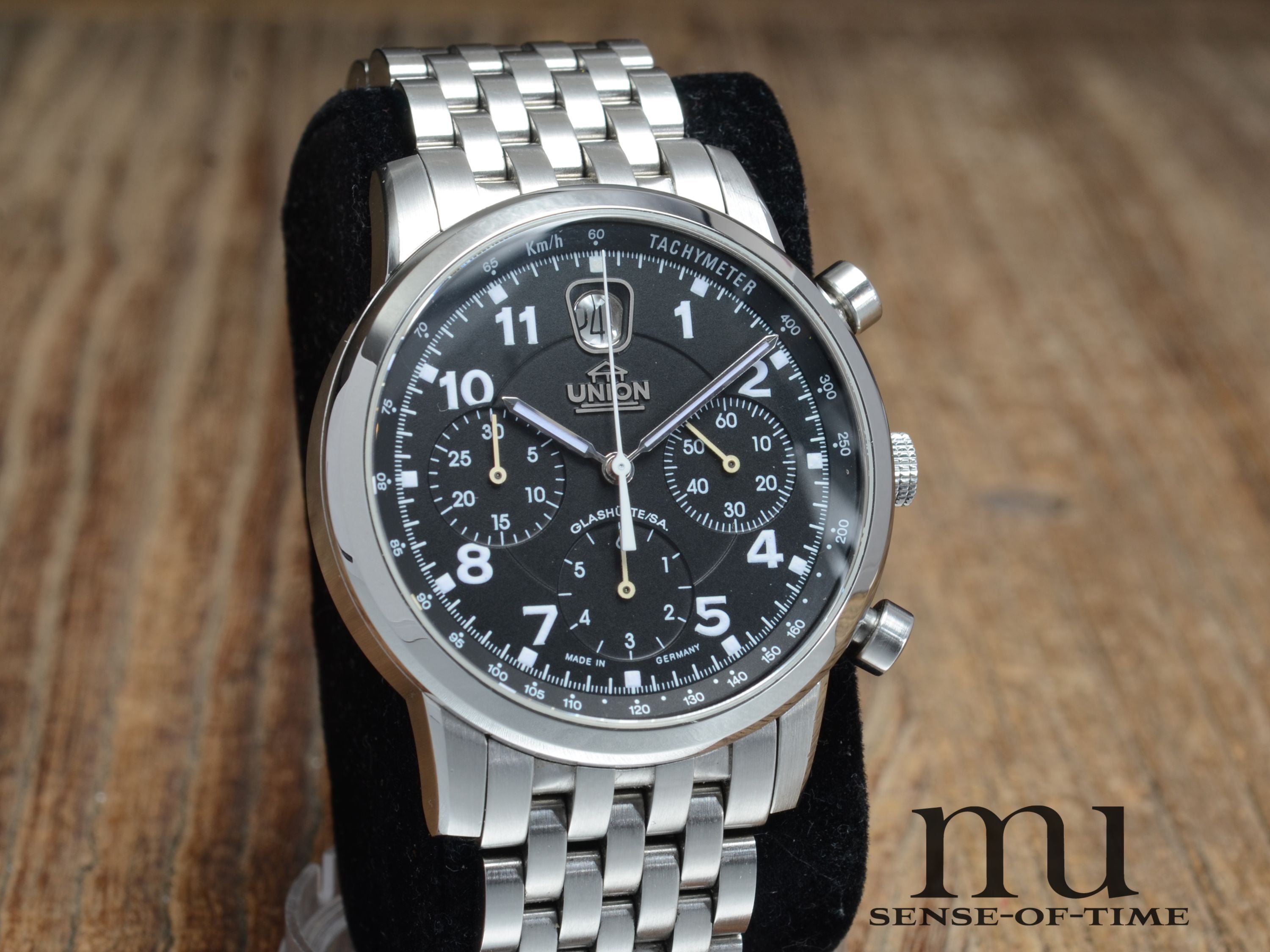 Union Glashütte Fliegerchronograph mit Stahlband Cal. 26 mit Herstellerservice