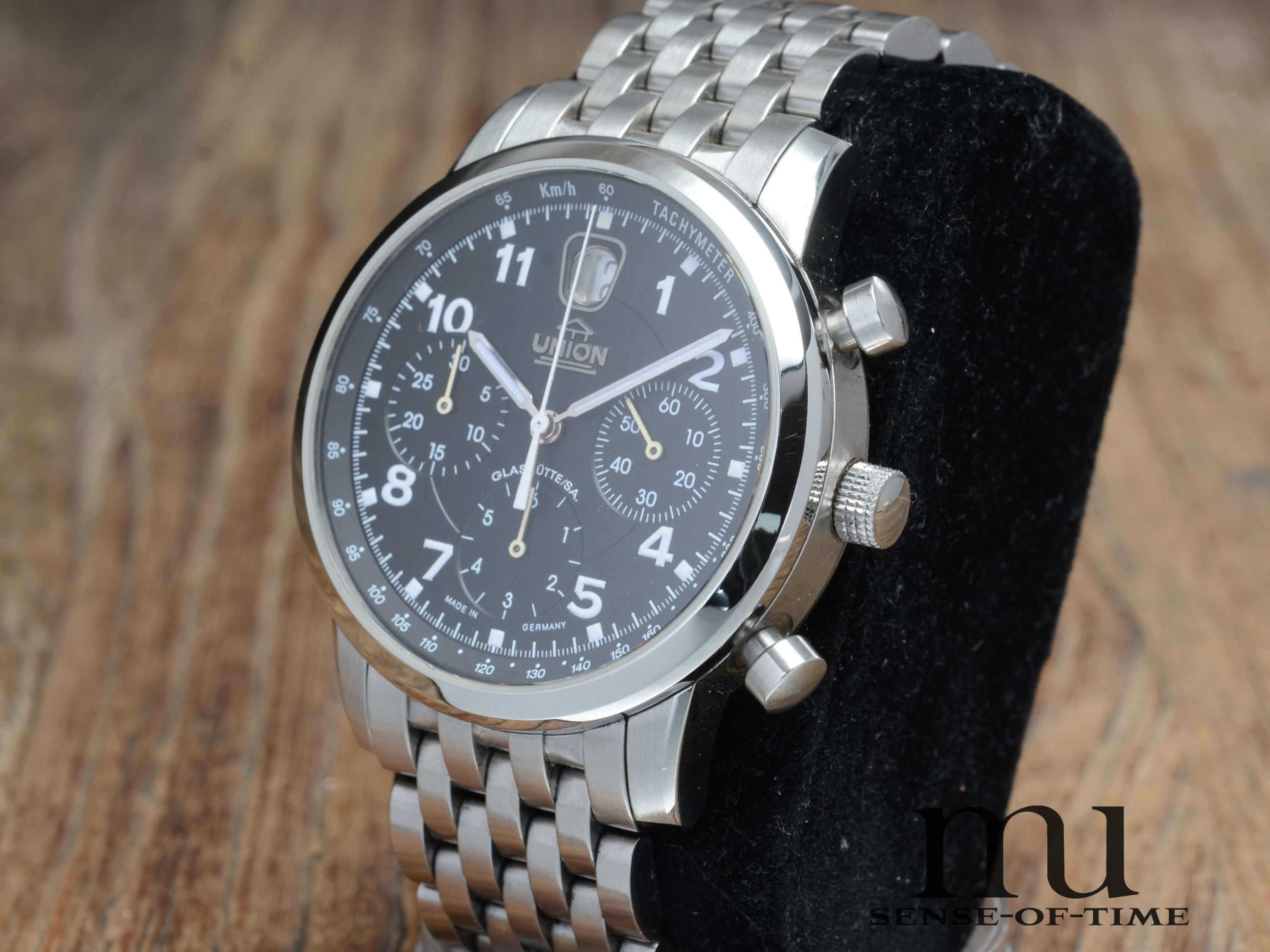 Union Glashütte Fliegerchronograph mit Stahlband Cal. 26 mit Herstellerservice