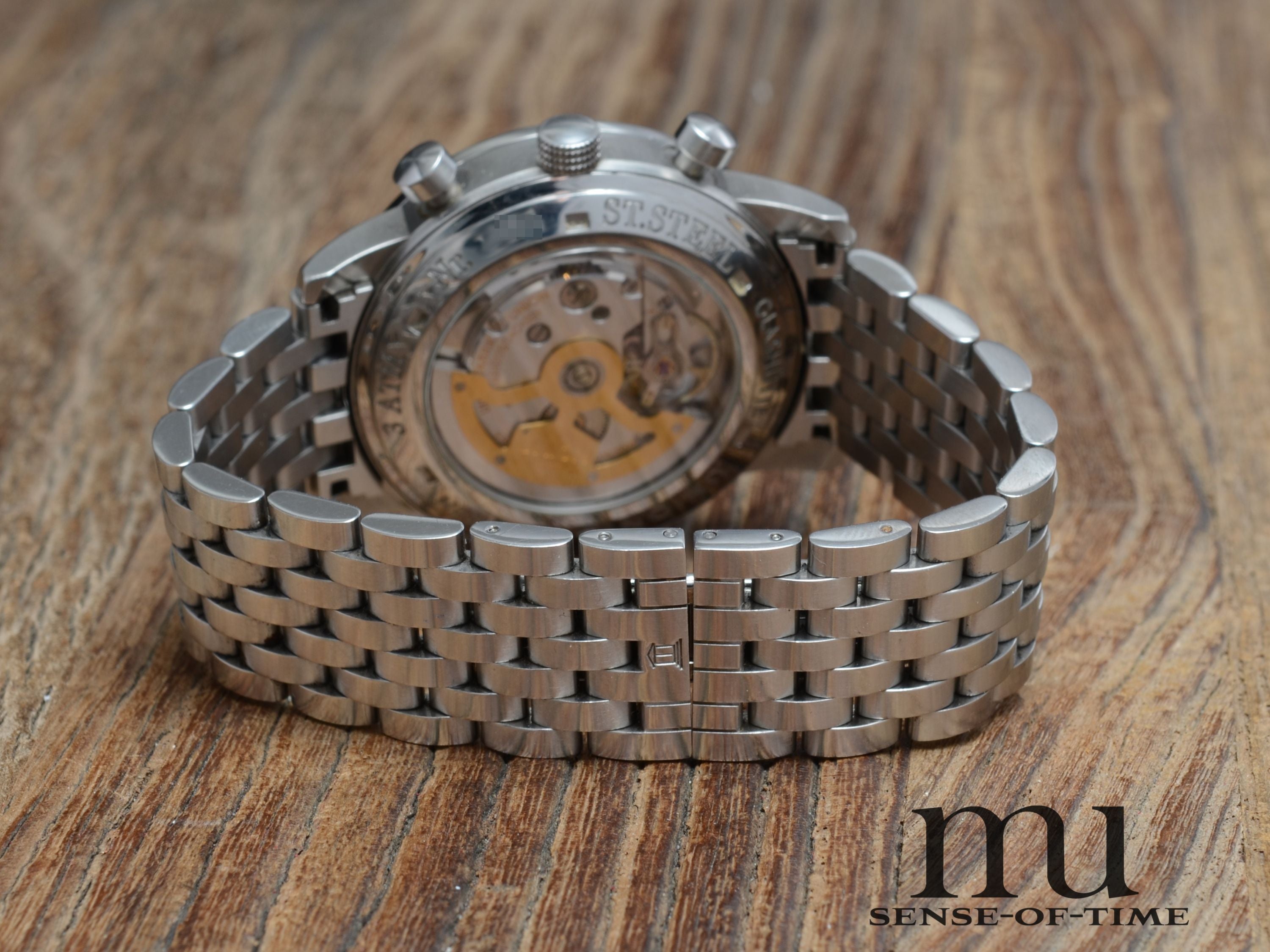 Union Glashütte Fliegerchronograph mit Stahlband Cal. 26 mit Herstellerservice