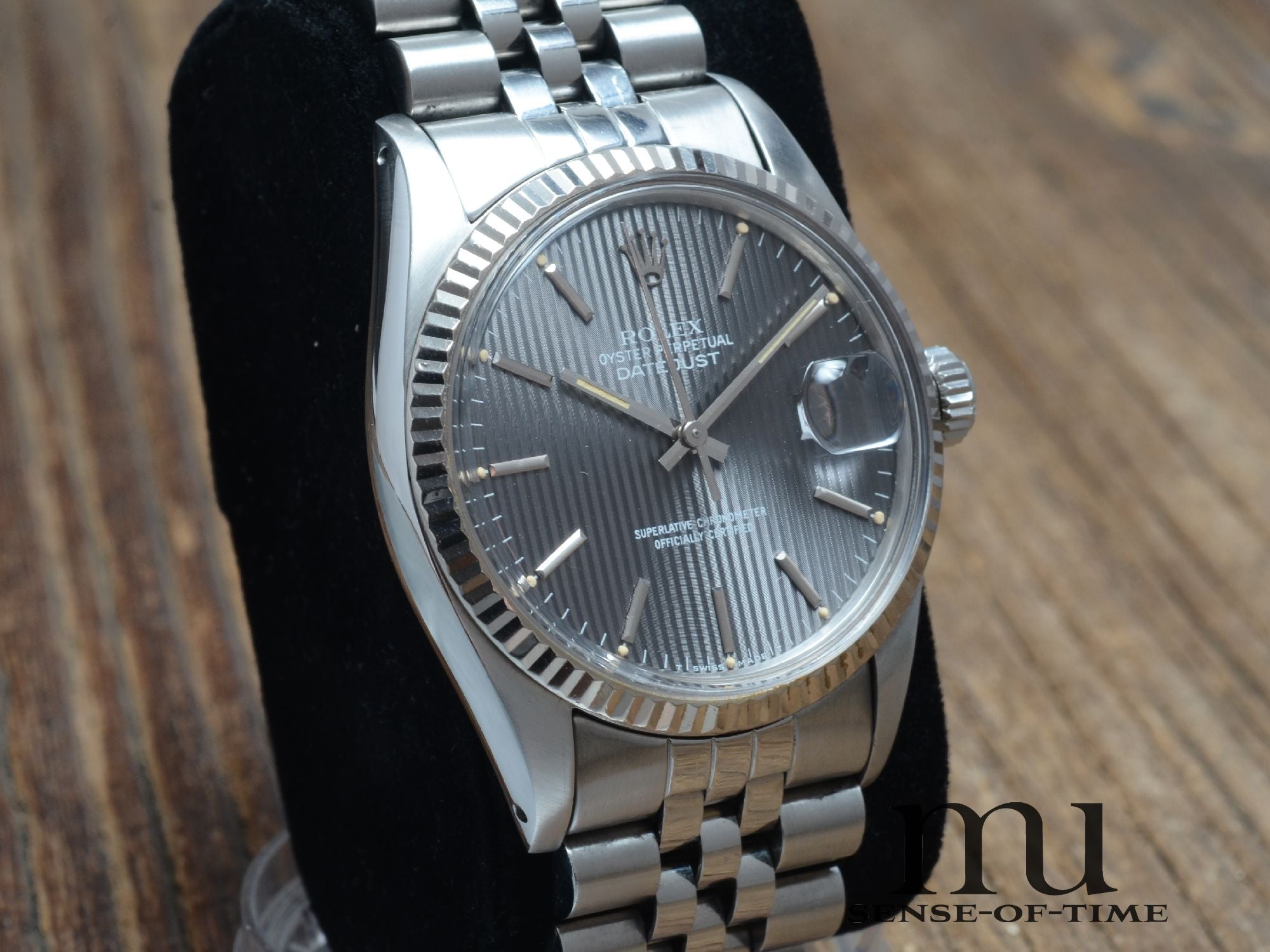 Rolex Datejust 36mm St/WG B&P Tapisserie Dial, Ref.: 16014