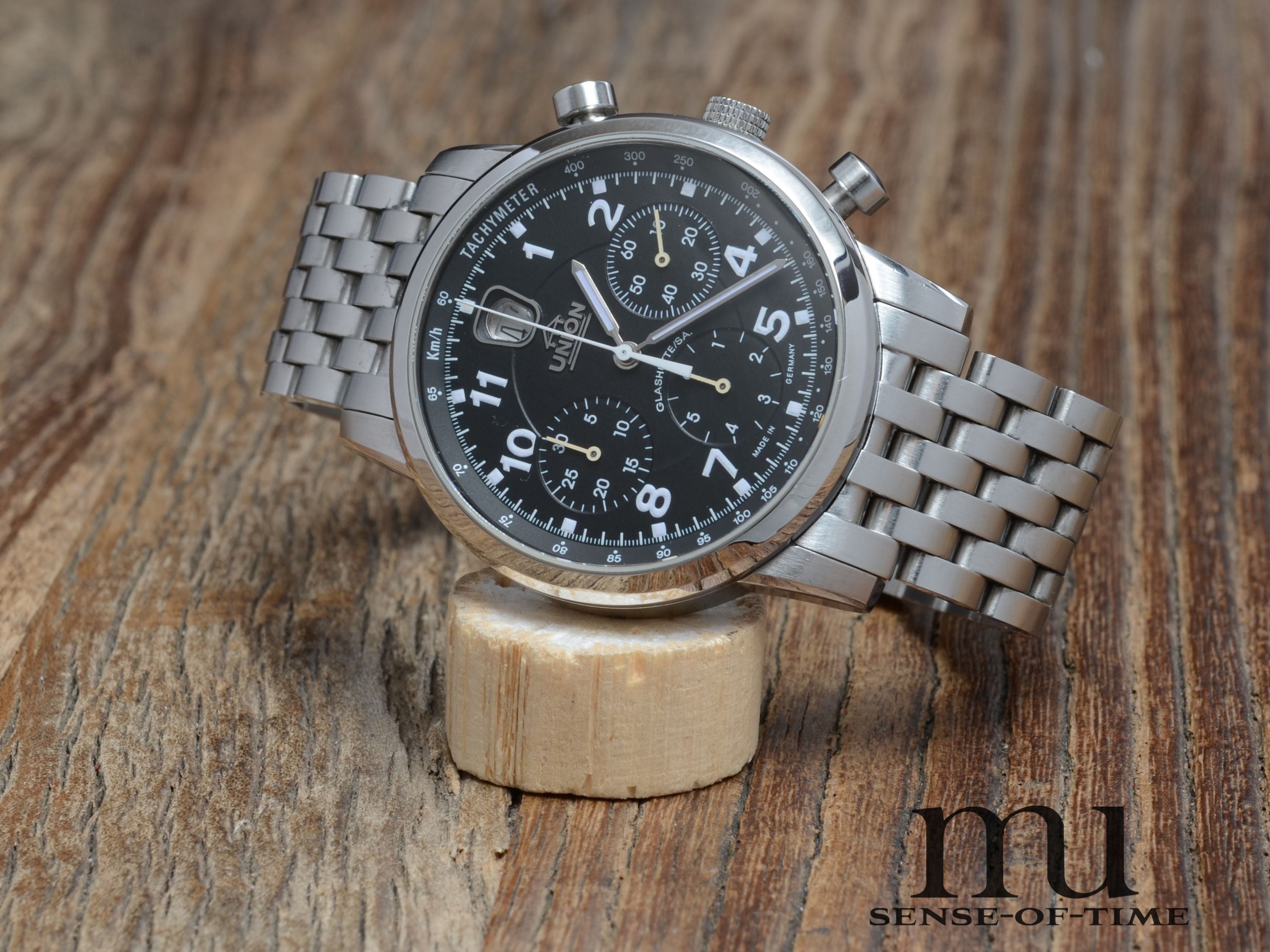 Union Glashütte Fliegerchronograph mit Stahlband Cal. 26 mit Herstellerservice
