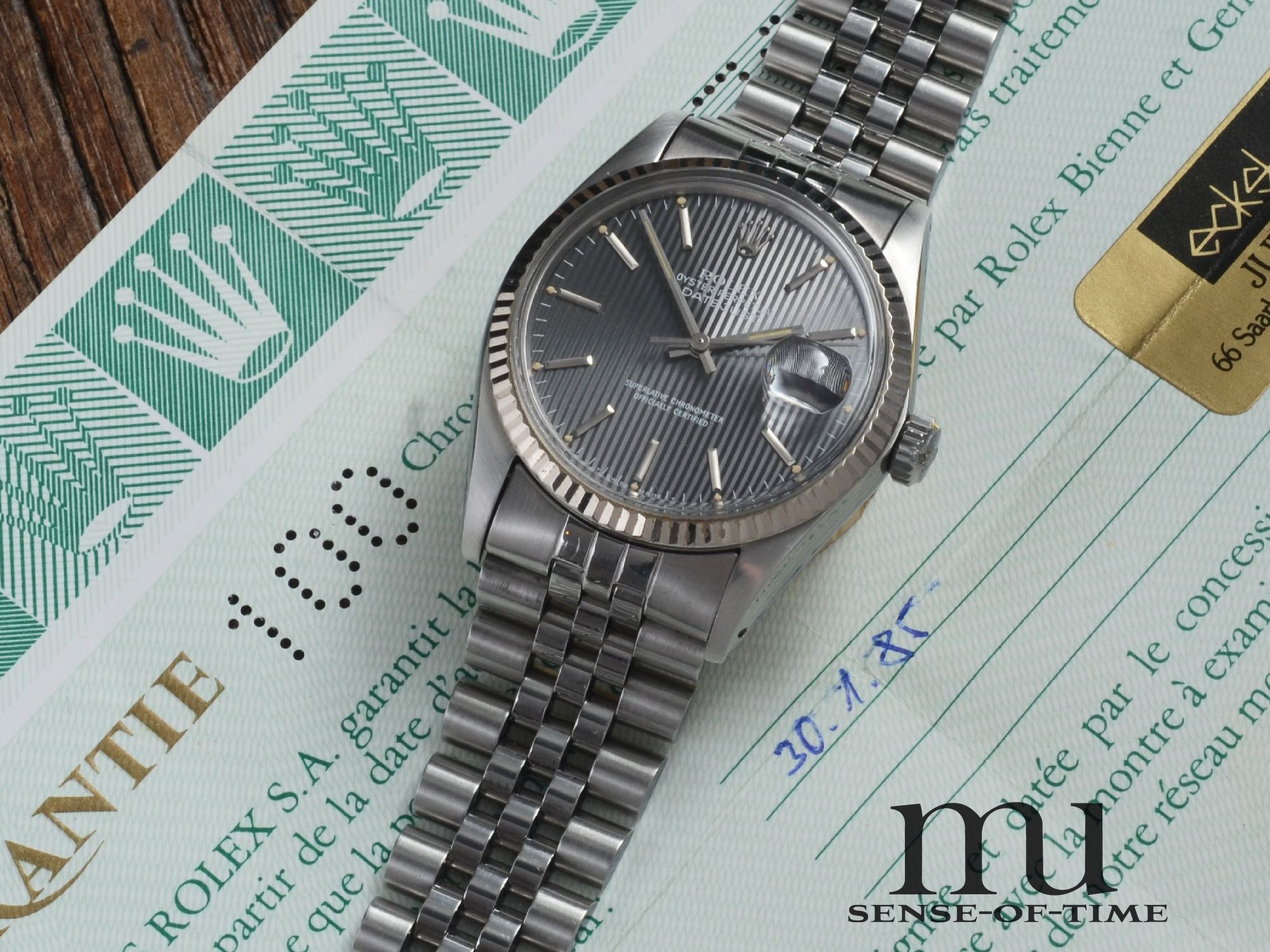 Rolex Datejust 36mm St/WG B&P Tapisserie Dial, Ref.: 16014