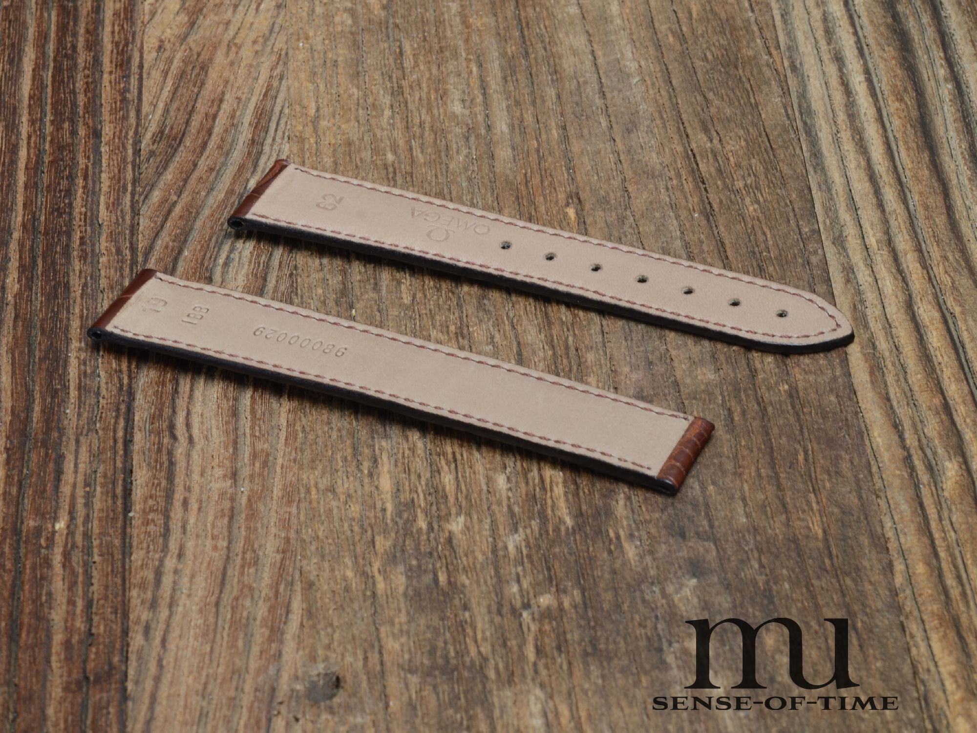 Zubehör: Omega Krokolederband 19mm braun NOS, Ref.: 98000029
