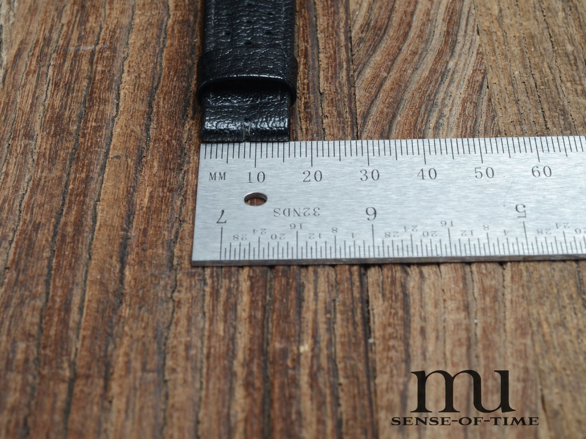 Zubehör: Omega Racing-Lederband, Vintage 19mm schwarz, NOS