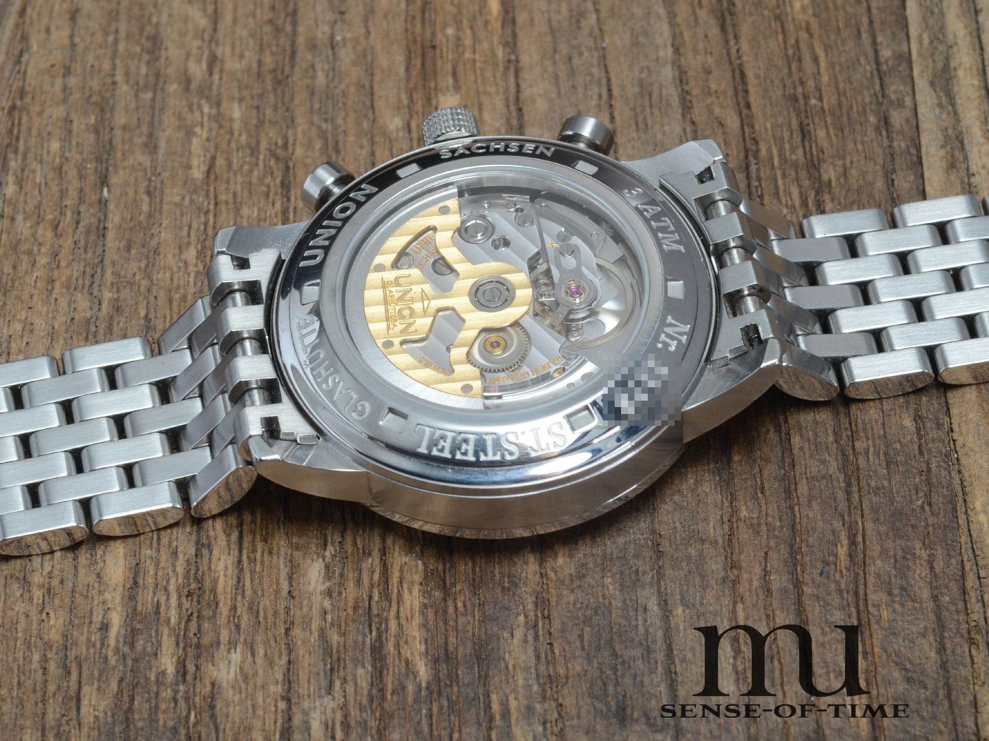 Union Glashütte Fliegerchronograph mit Stahlband Cal. 26