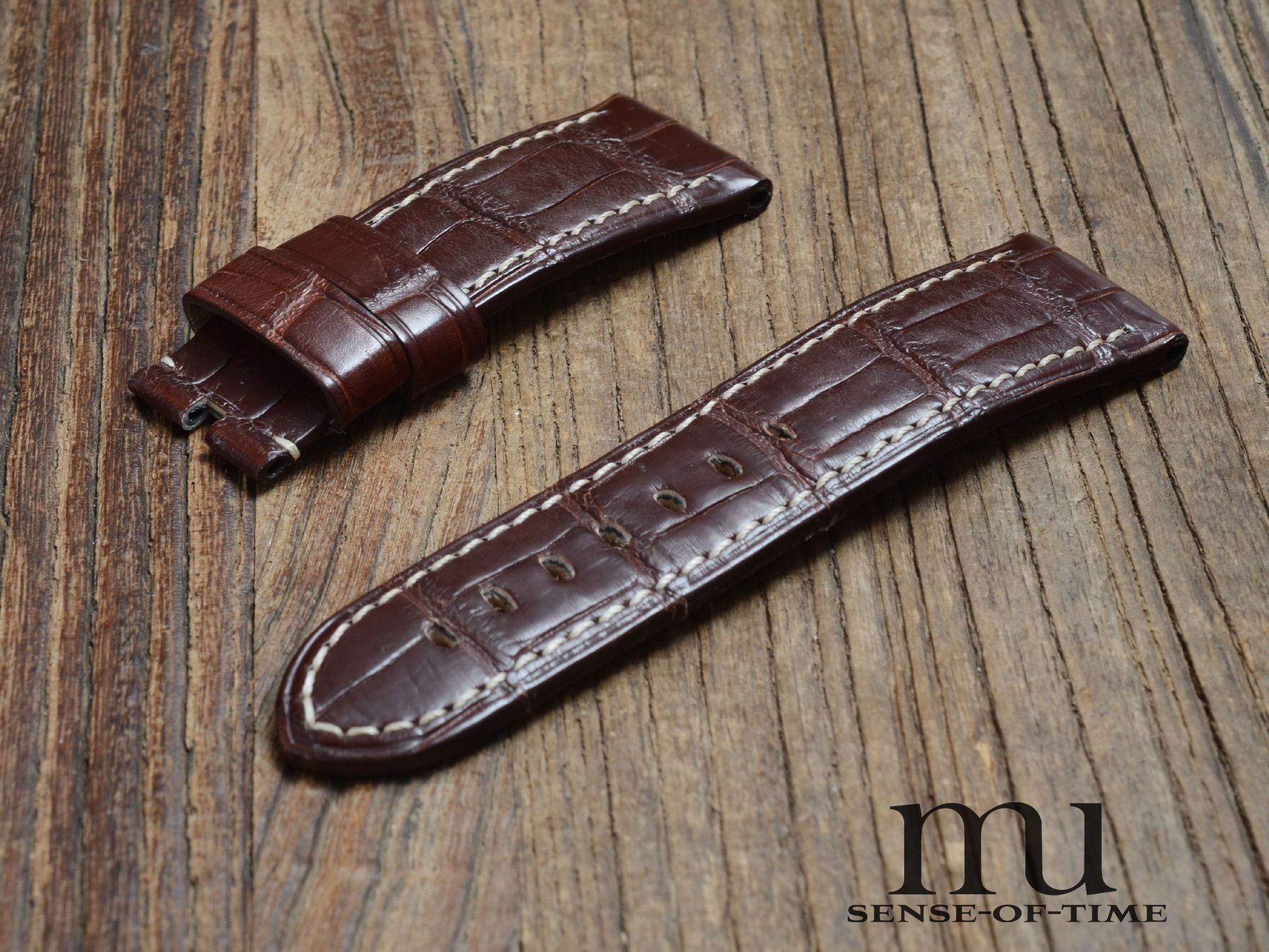 Zubehör: Panerai Krokolederband 24mm für Dornschließe, braun, NOS