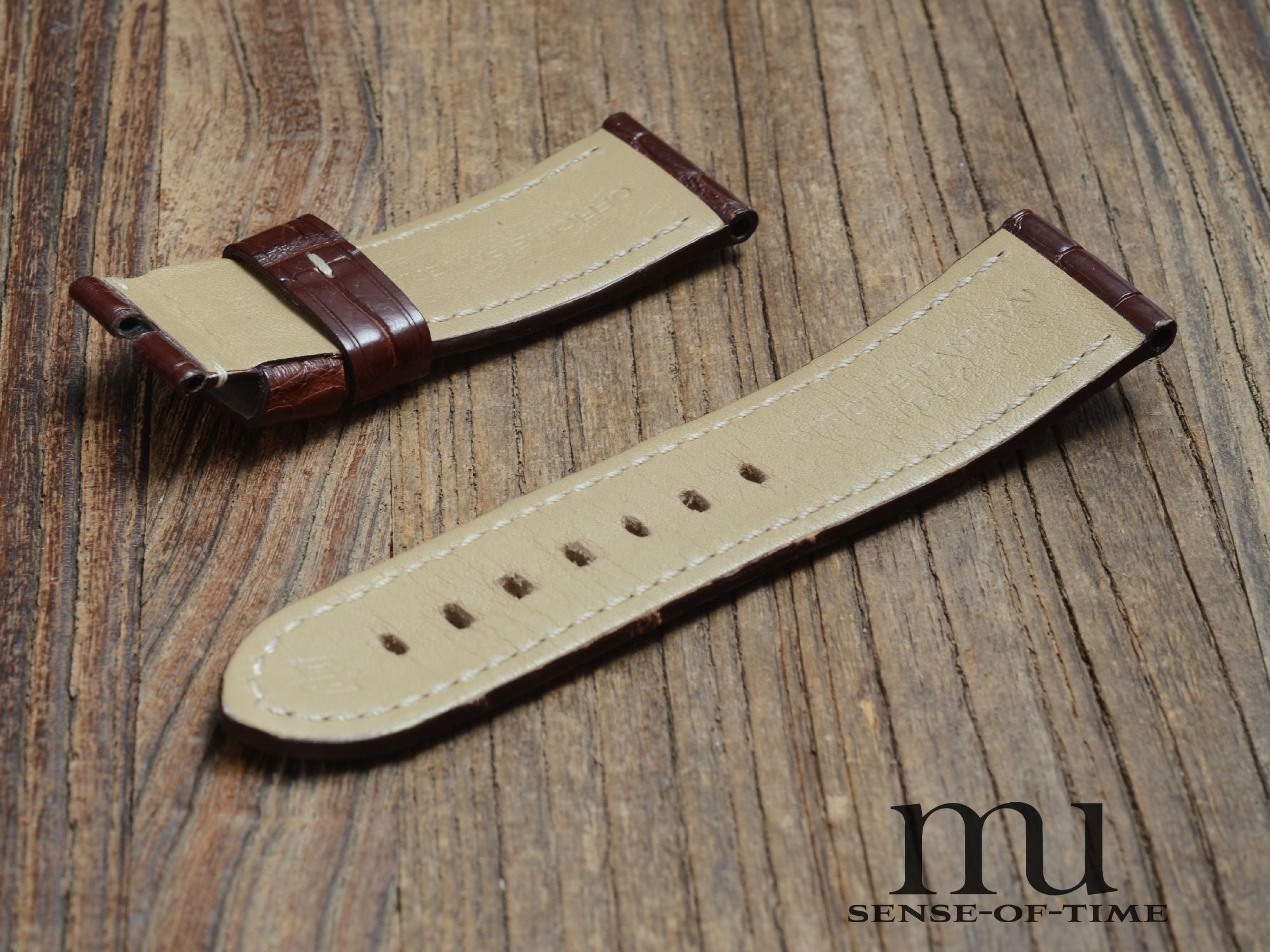 Zubehör: Panerai Krokolederband 24mm für Dornschließe, braun, NOS