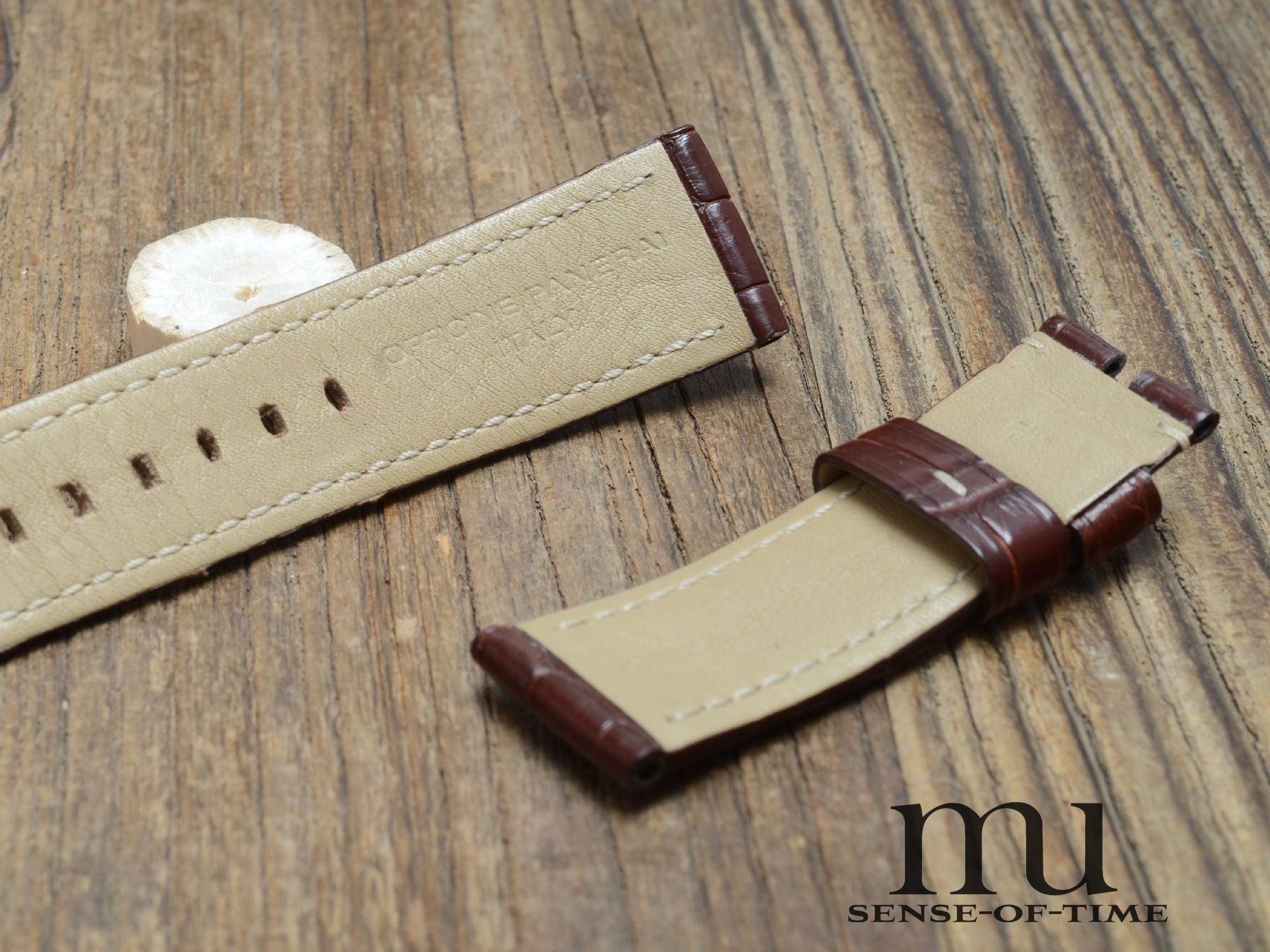 Zubehör: Panerai Krokolederband 24mm für Dornschließe, braun, NOS