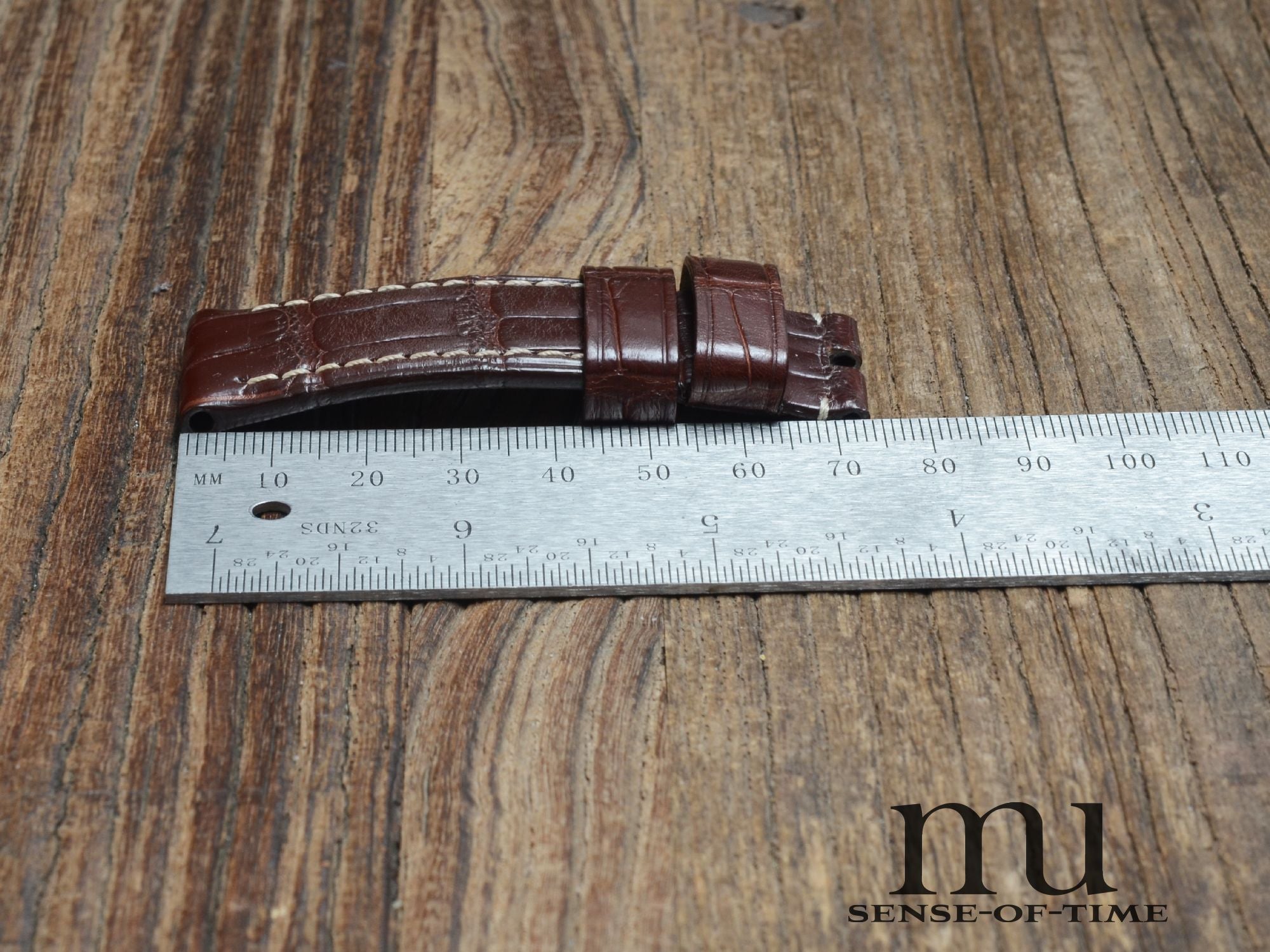 Zubehör: Panerai Krokolederband 24mm für Dornschließe, braun, NOS