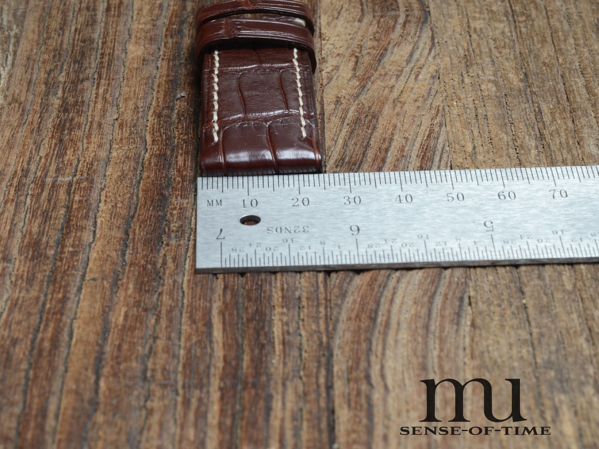 Zubehör: Panerai Krokolederband 24mm für Dornschließe, braun, NOS