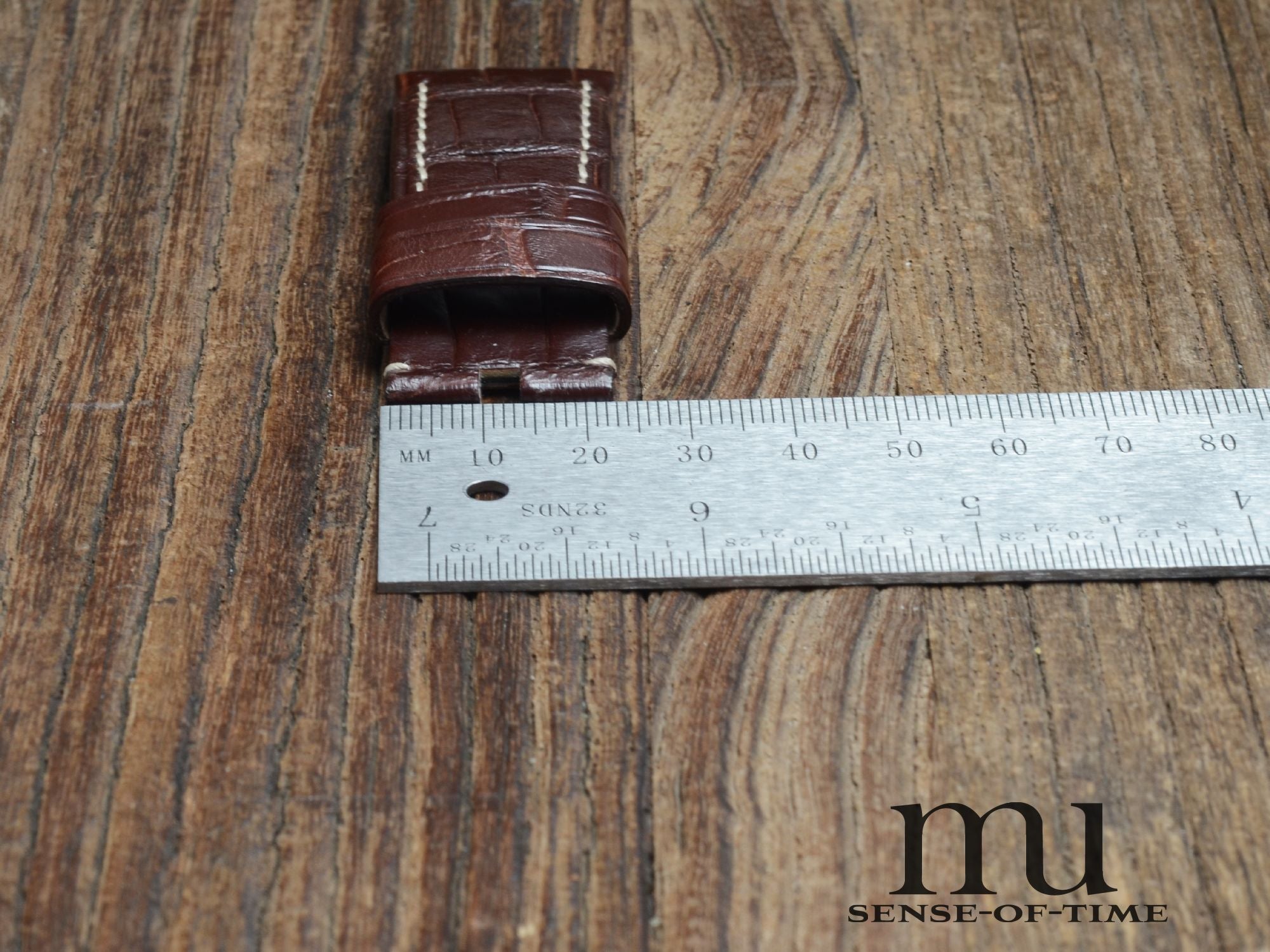 Zubehör: Panerai Krokolederband 24mm für Dornschließe, braun, NOS