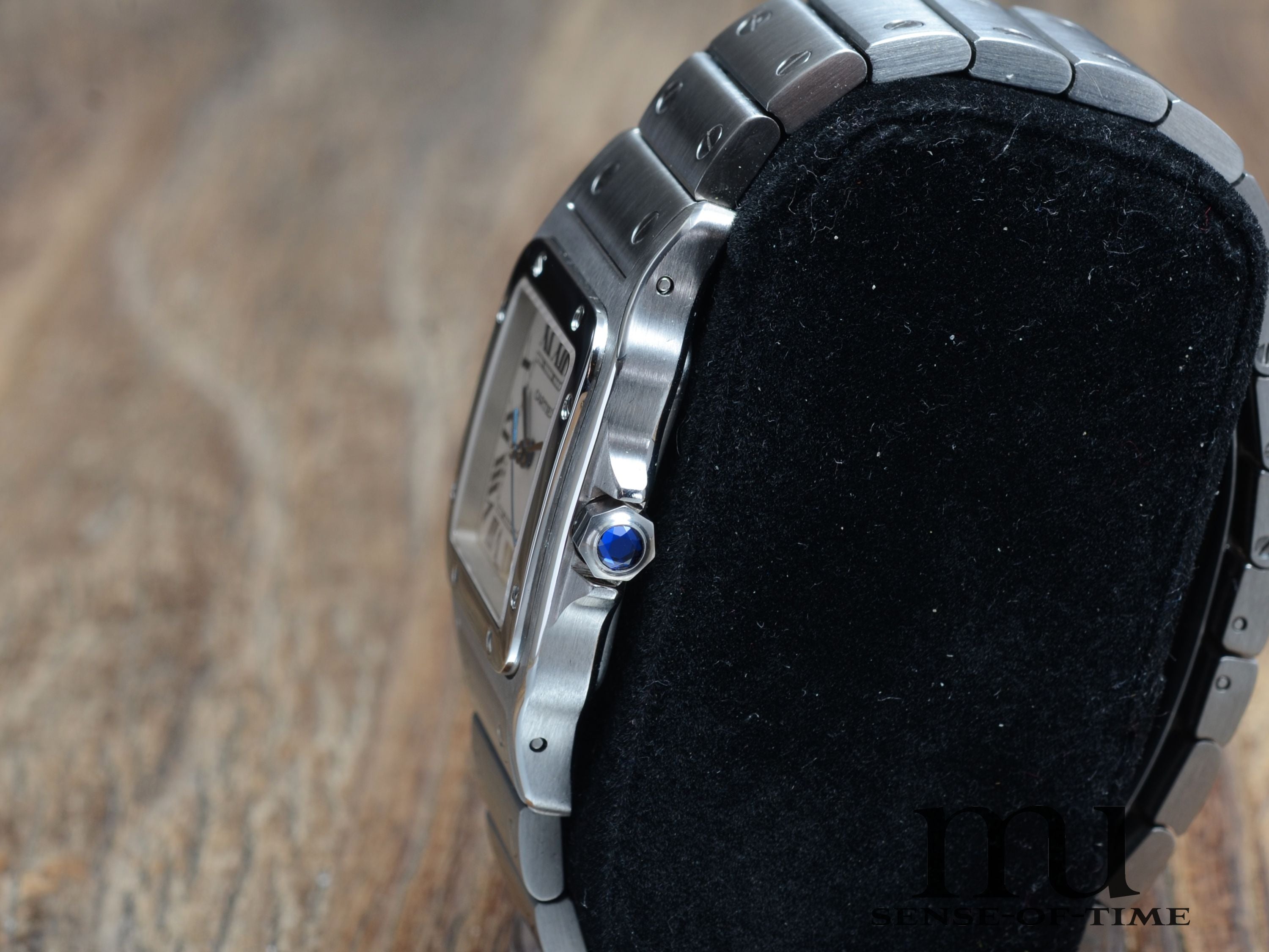 Cartier Santos de Cartier Galbée Stahl Medium, Full Set, Cartier-Service, Ref.: 1564