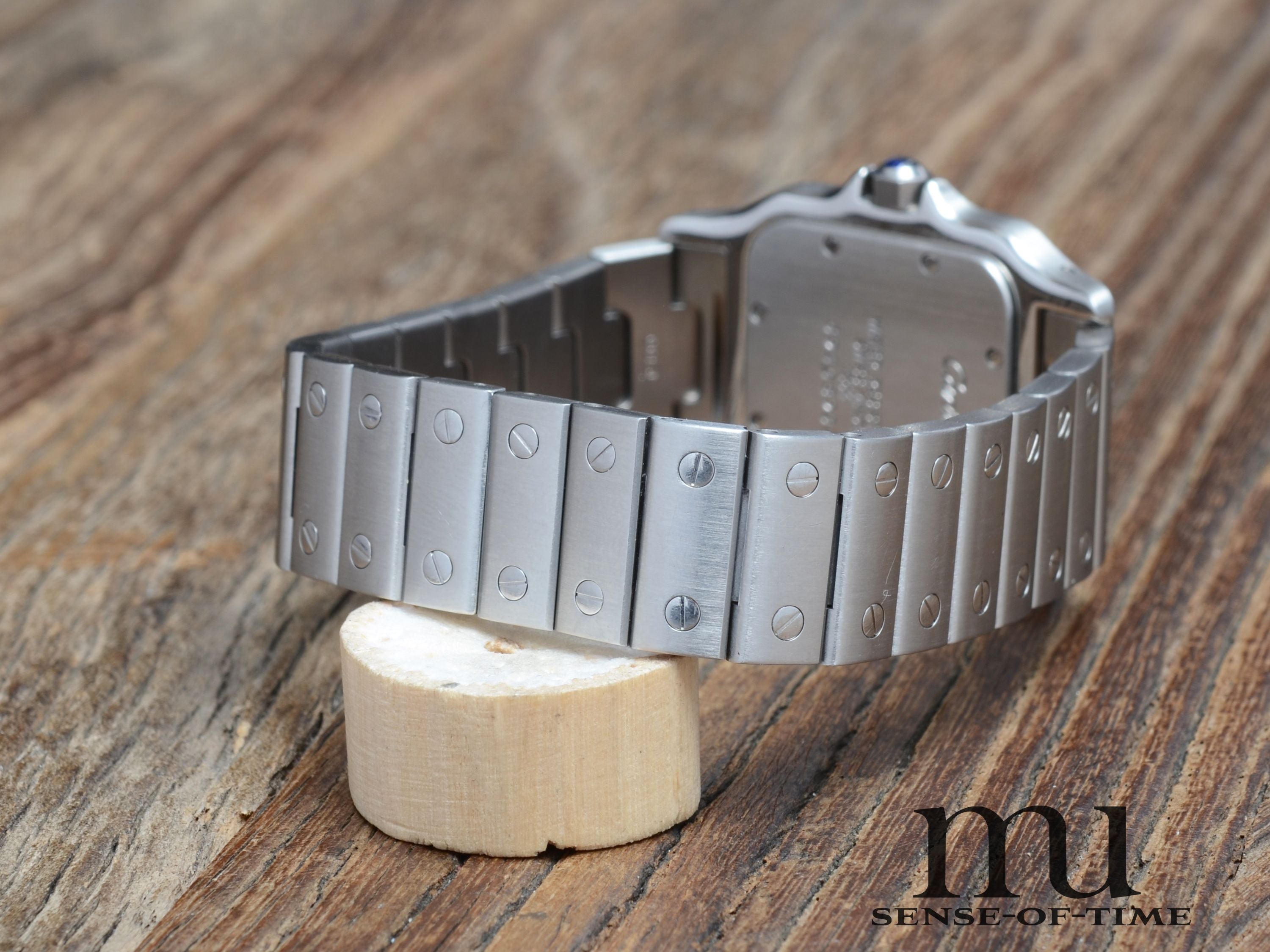 Cartier Santos de Cartier Galbée Stahl Medium, Full Set, Cartier-Service, Ref.: 1564